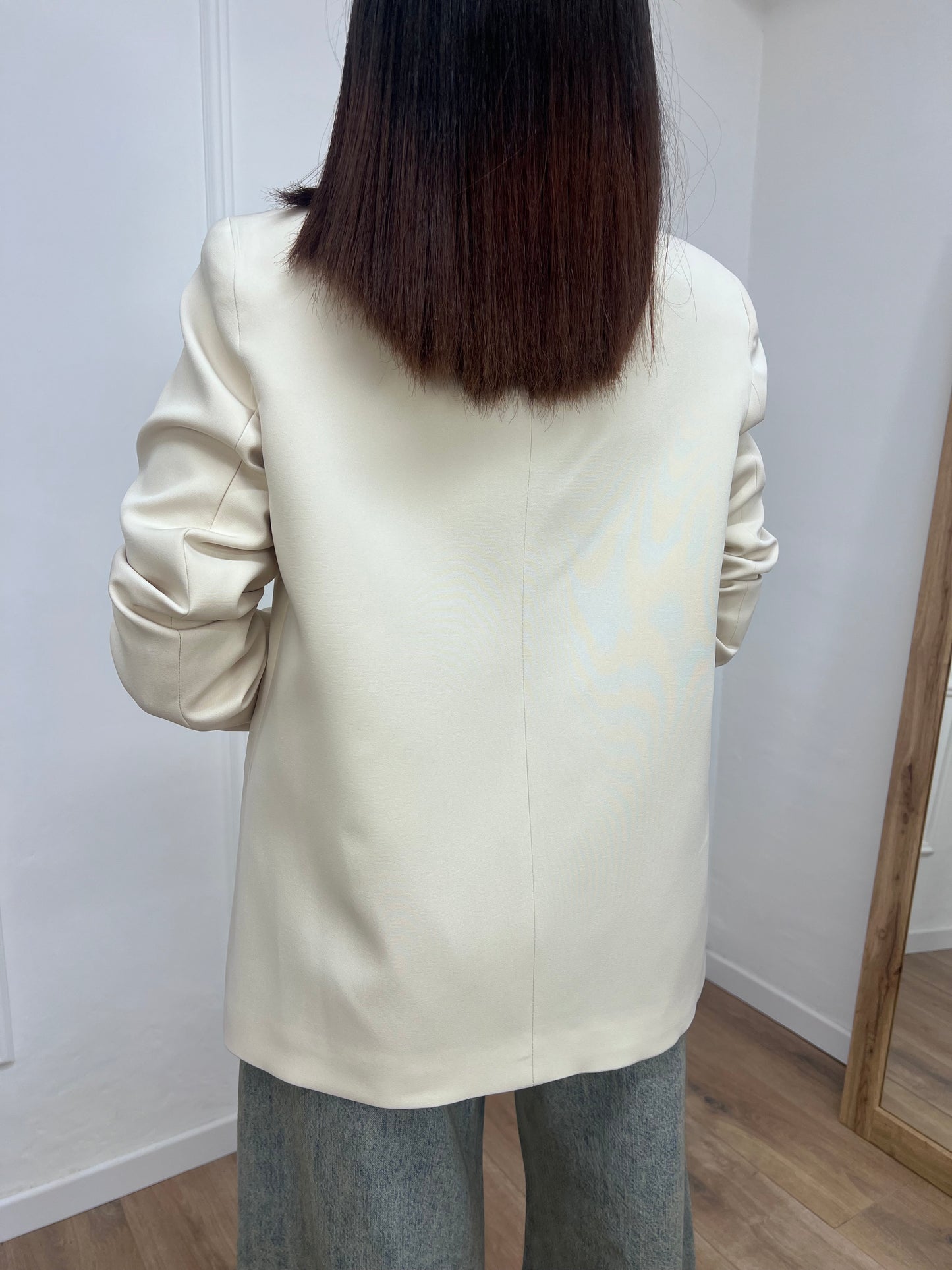 SUSY MIX GIACCA MONOPETTO BASIC UN BOTTONE ARIA BURRO