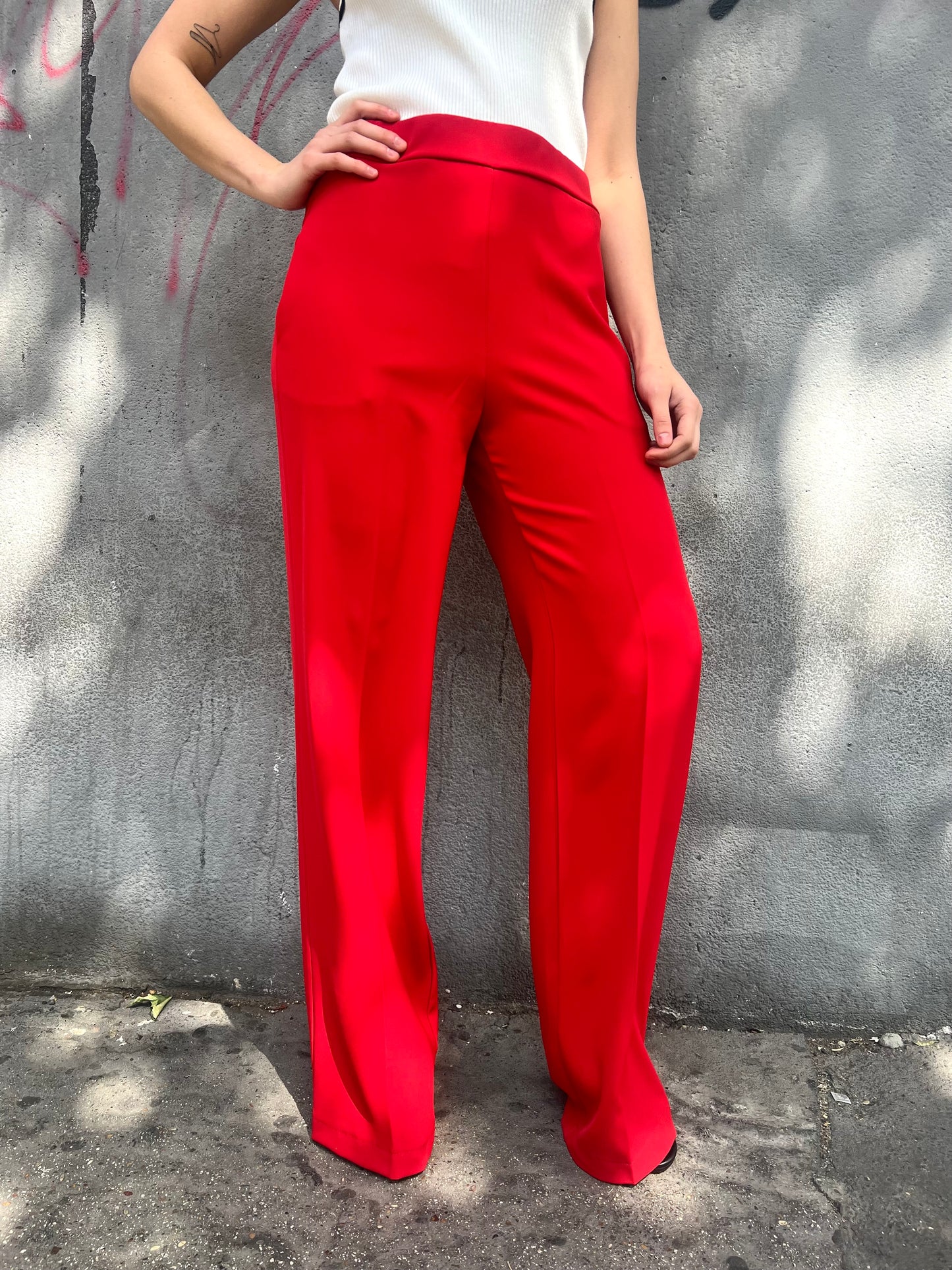 SUSY MIX PANTALONE FLUIDO FULL LENGHT MIRIAM ROSSO