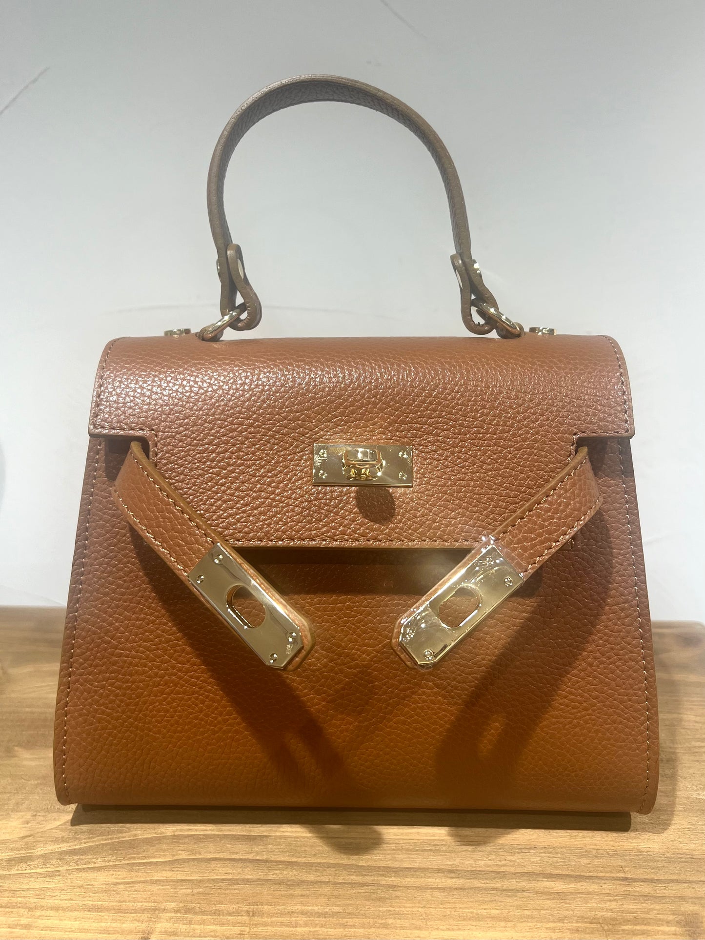 BORSA IN PELLE KELLY SMALL CUOIO