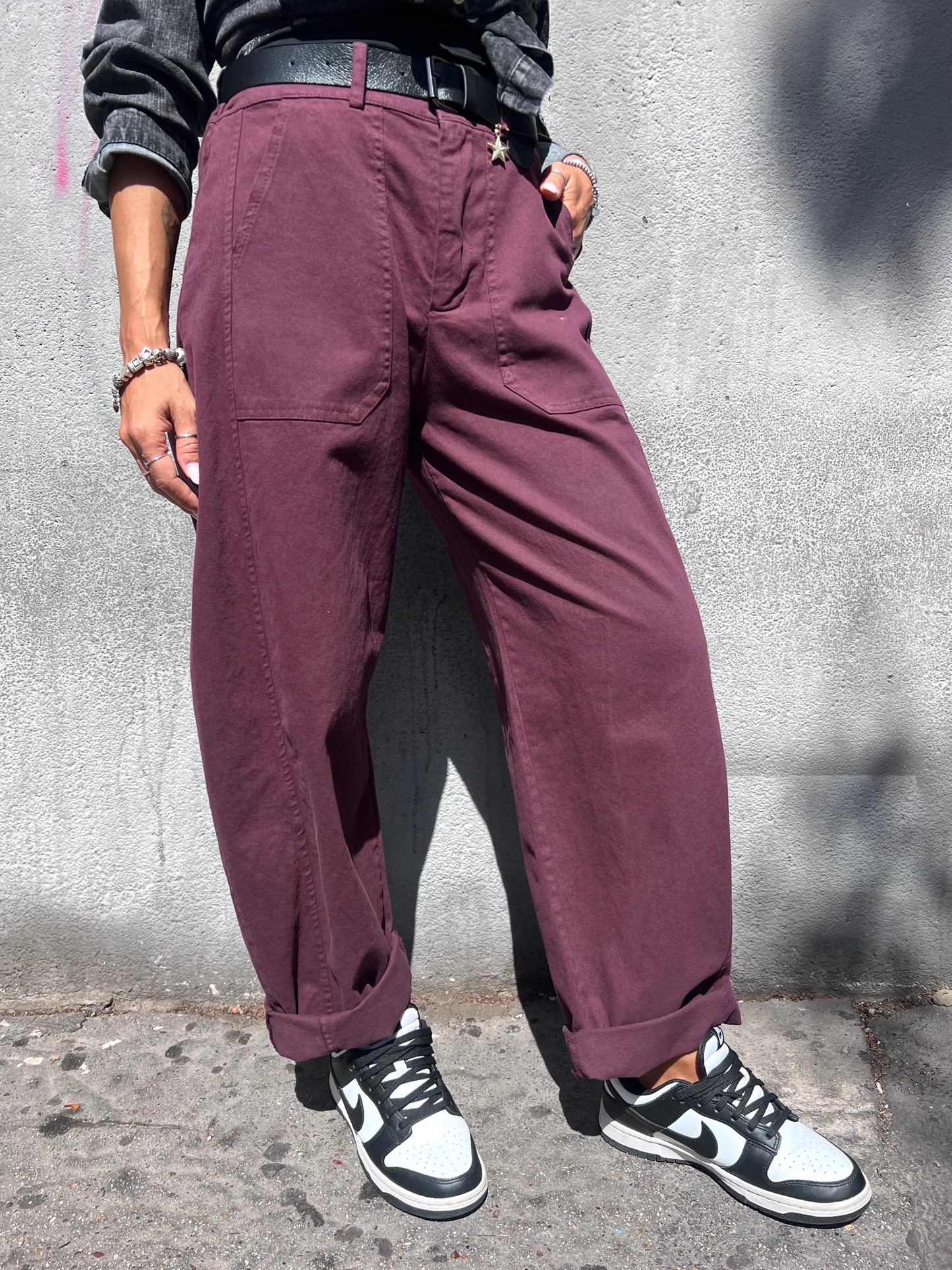 SUSY MIX PANTALONE VITA ALTA BALLON STELLINA VINO