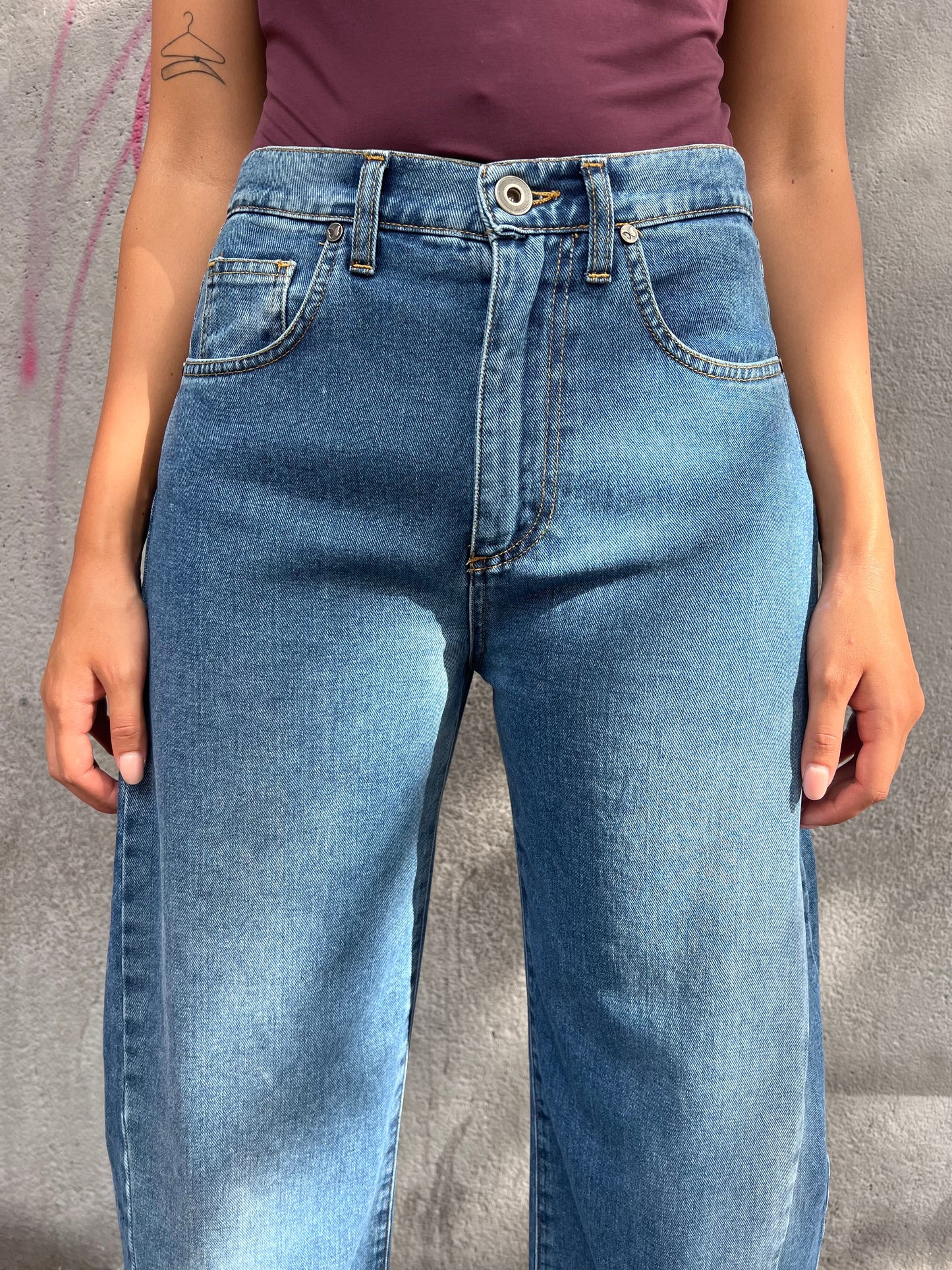 SUSY MIX DENIM VITA ALTA BALLON ARIELL BLU