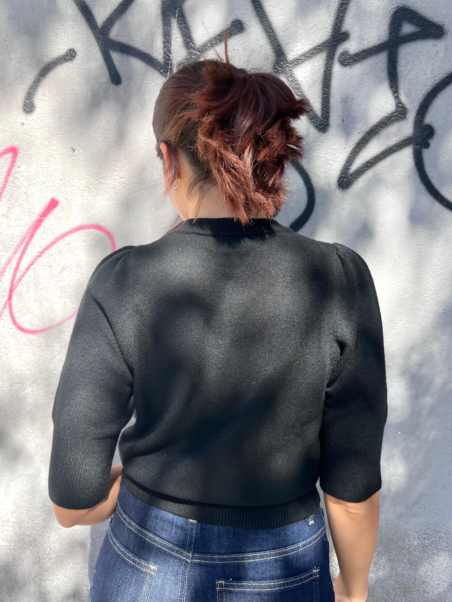 SUSY MIX PULL M/C BOTTONI GIOIELLO IOLANDA NERO