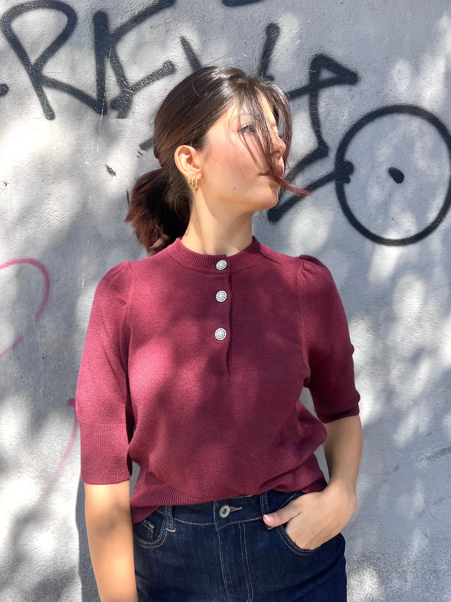 SUSY MIX PULL M/C BOTTONI GIOIELLO IOLANDA VINO