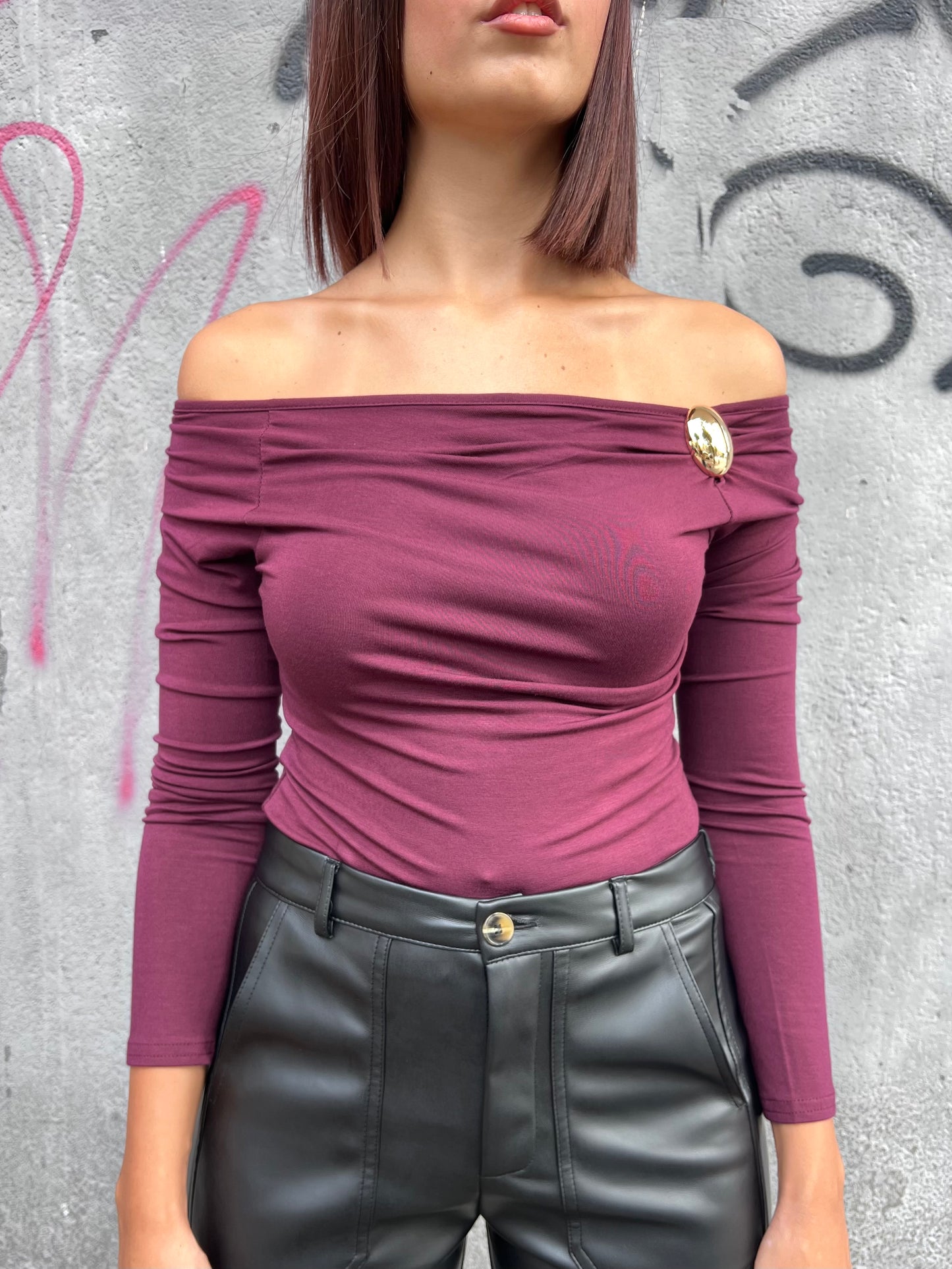 SUSY MIX MAGLIA BARCA CON APPLICAZIONE SORAYA VINO