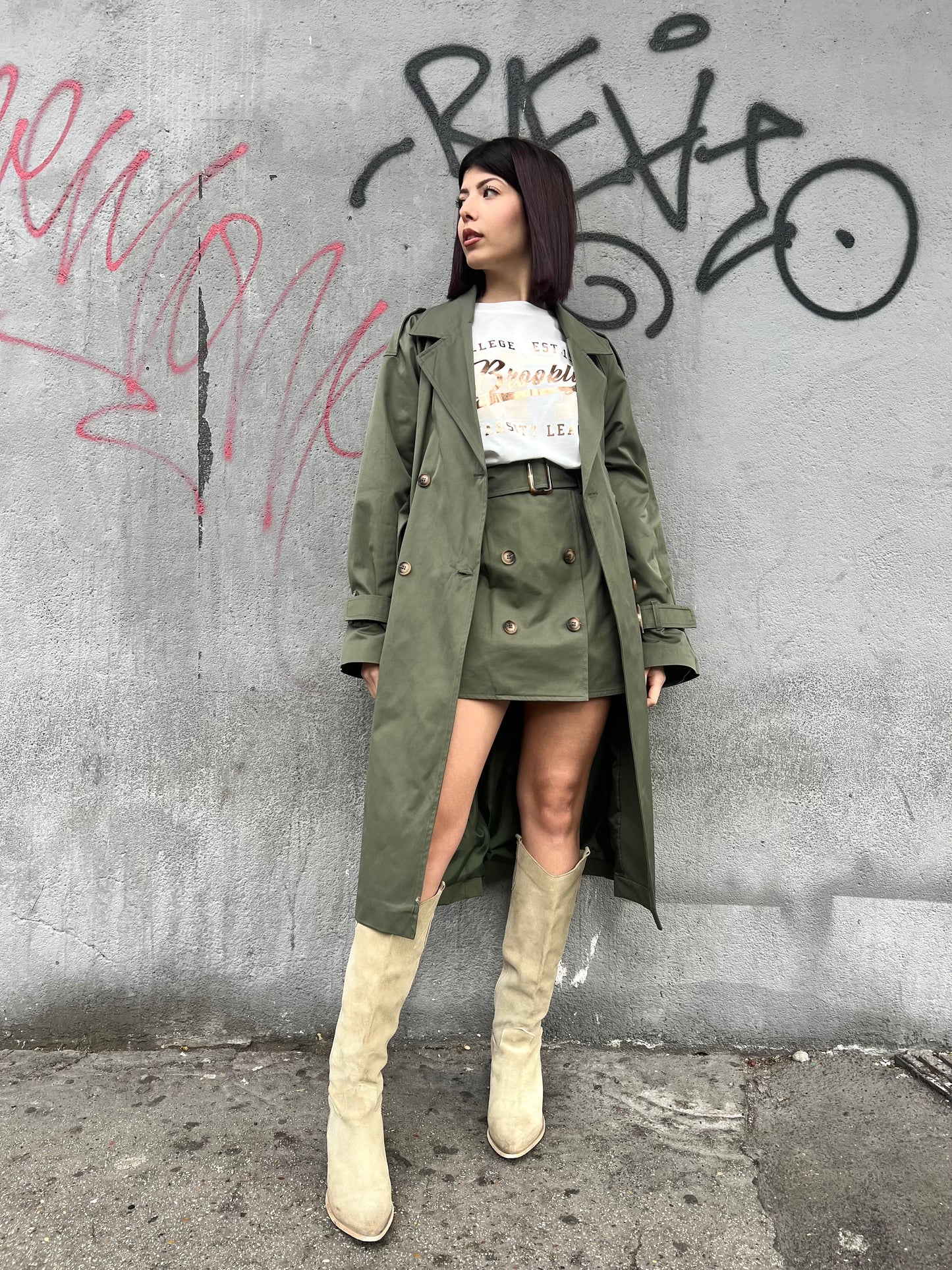 SUSY MIX TRENCH OVER TESSUTO TECNICO ERIN MILITARE