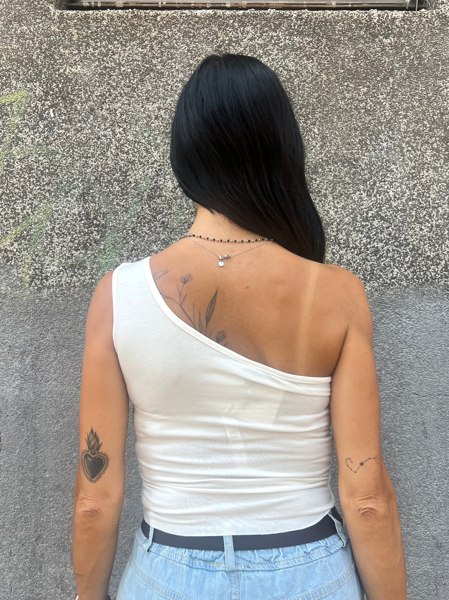 SUSY MIX CANOTTA MONOSPALLA DETTAGLIO ORO ALINA BIANCO