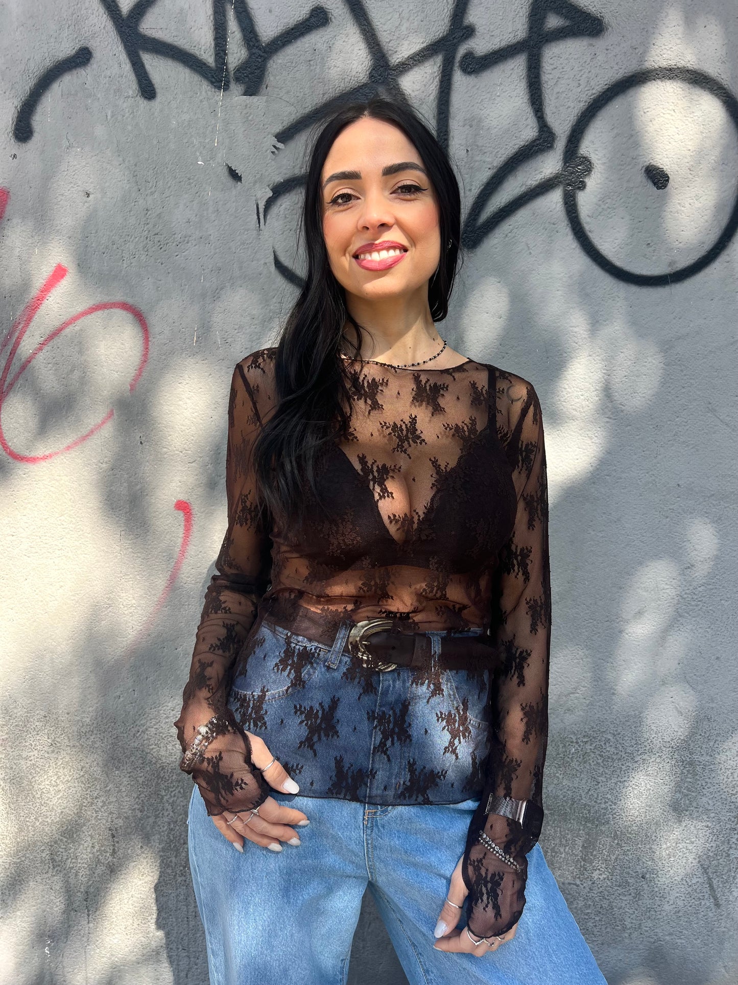 SUSY MIX MAGLIA BASIC PIZZO ROBERTA CIOCCOLATO