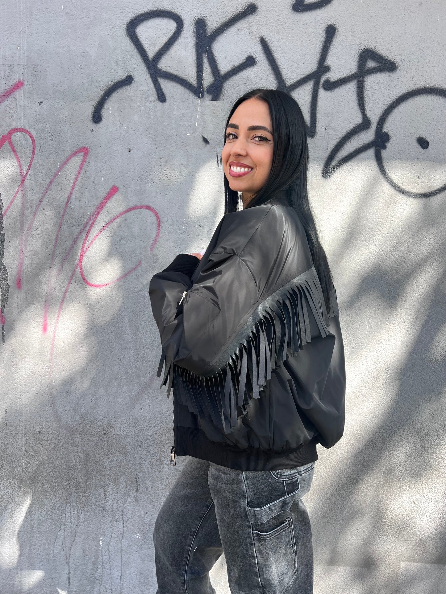 SUSY MIX BOMBER APPLICAZIONI FRANGE REBECCA NERO
