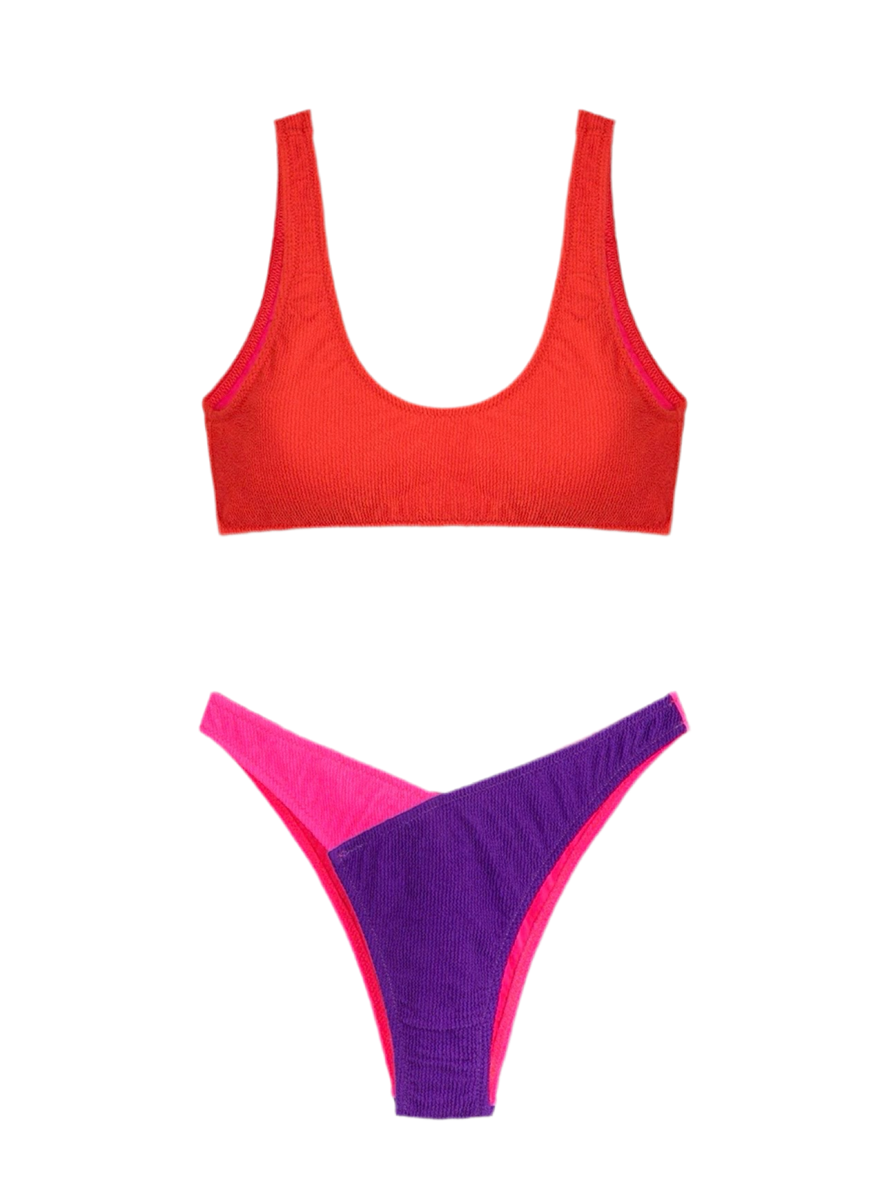 ME FUI BIKINI TOP CON SLIP AMERICANO FISSO ROSSO