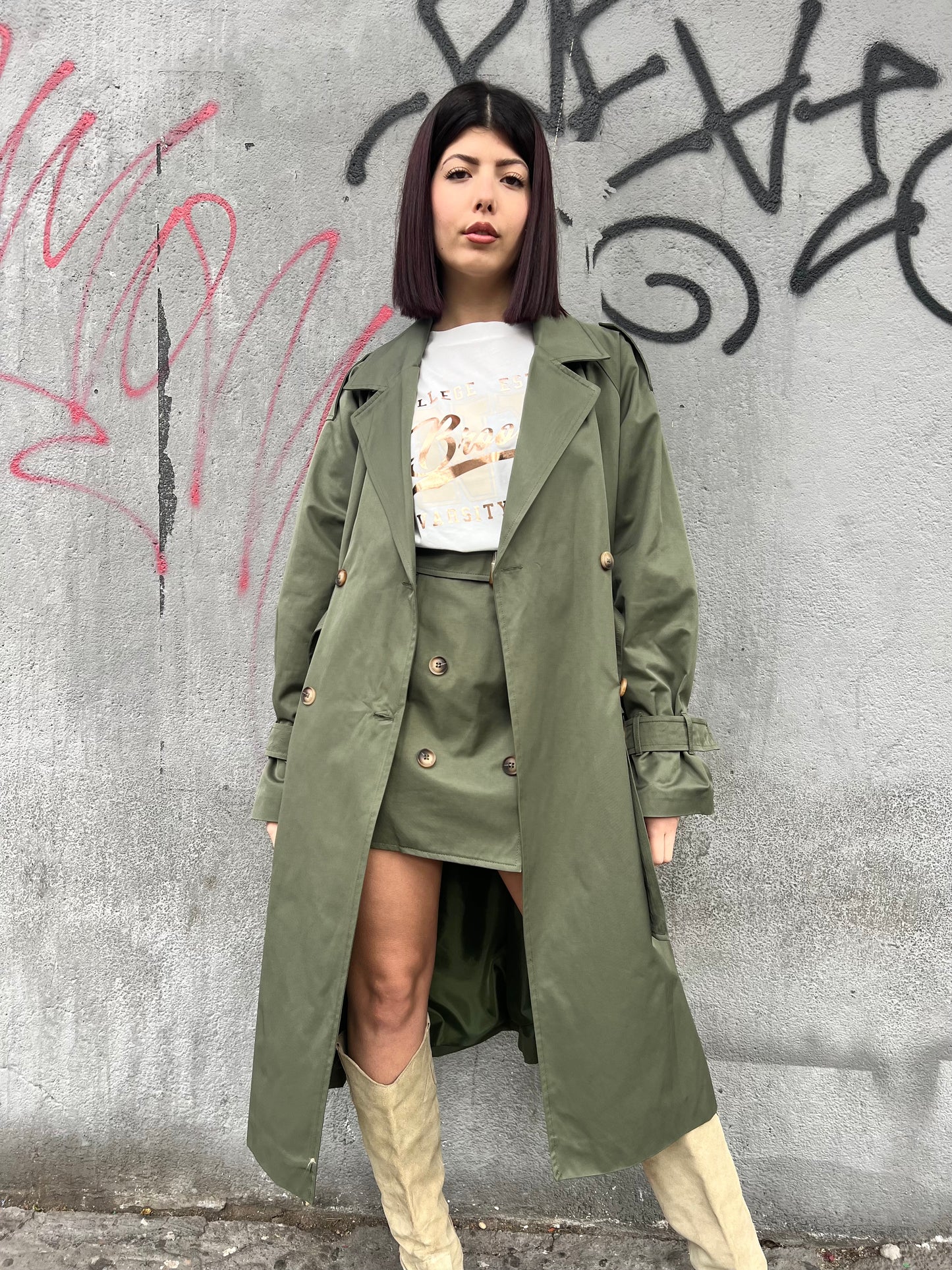 SUSY MIX TRENCH OVER TESSUTO TECNICO ERIN MILITARE