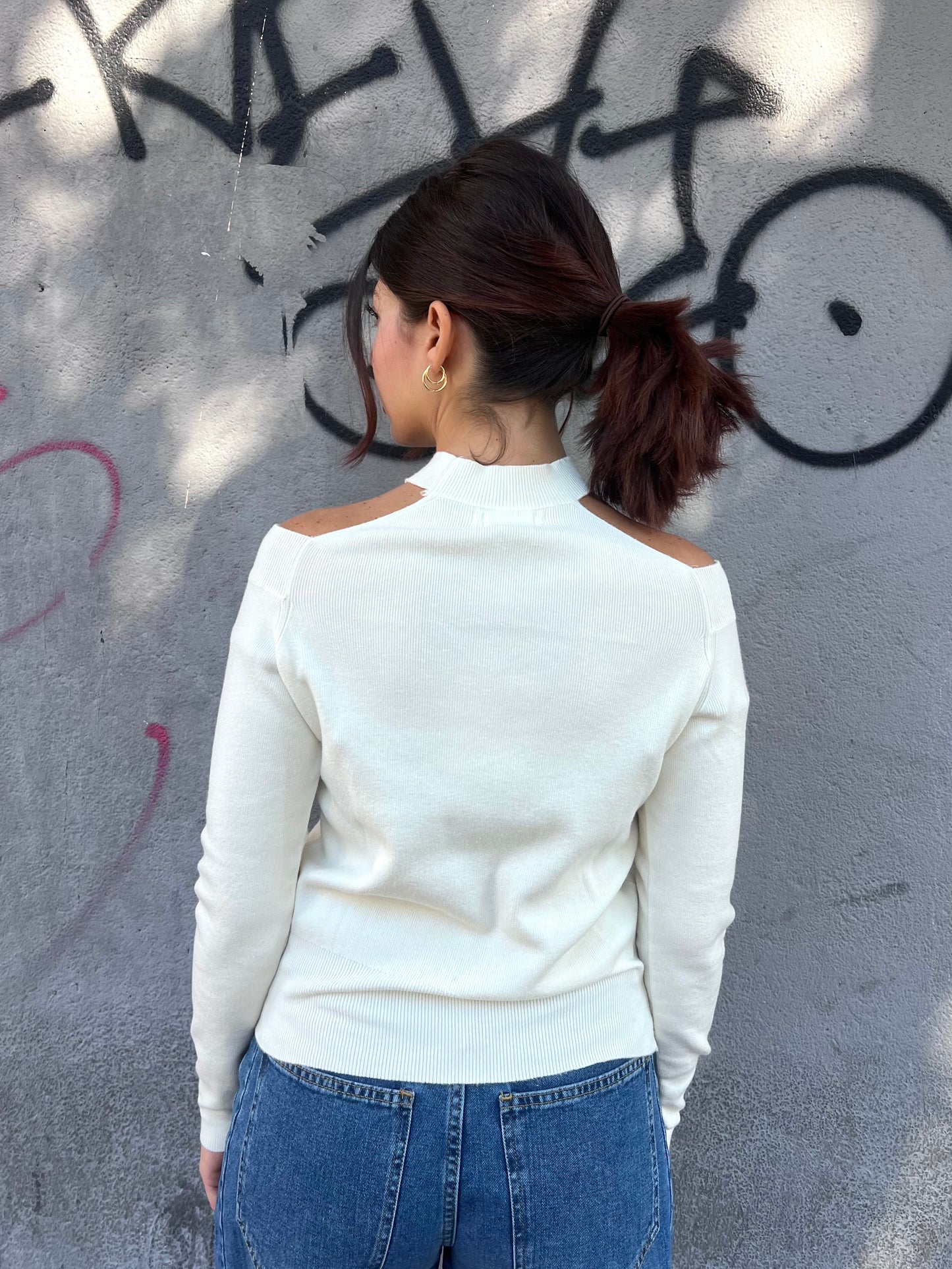 SUSY MIX MAGLIA RASATA CUT OUT VERONICA BURRO