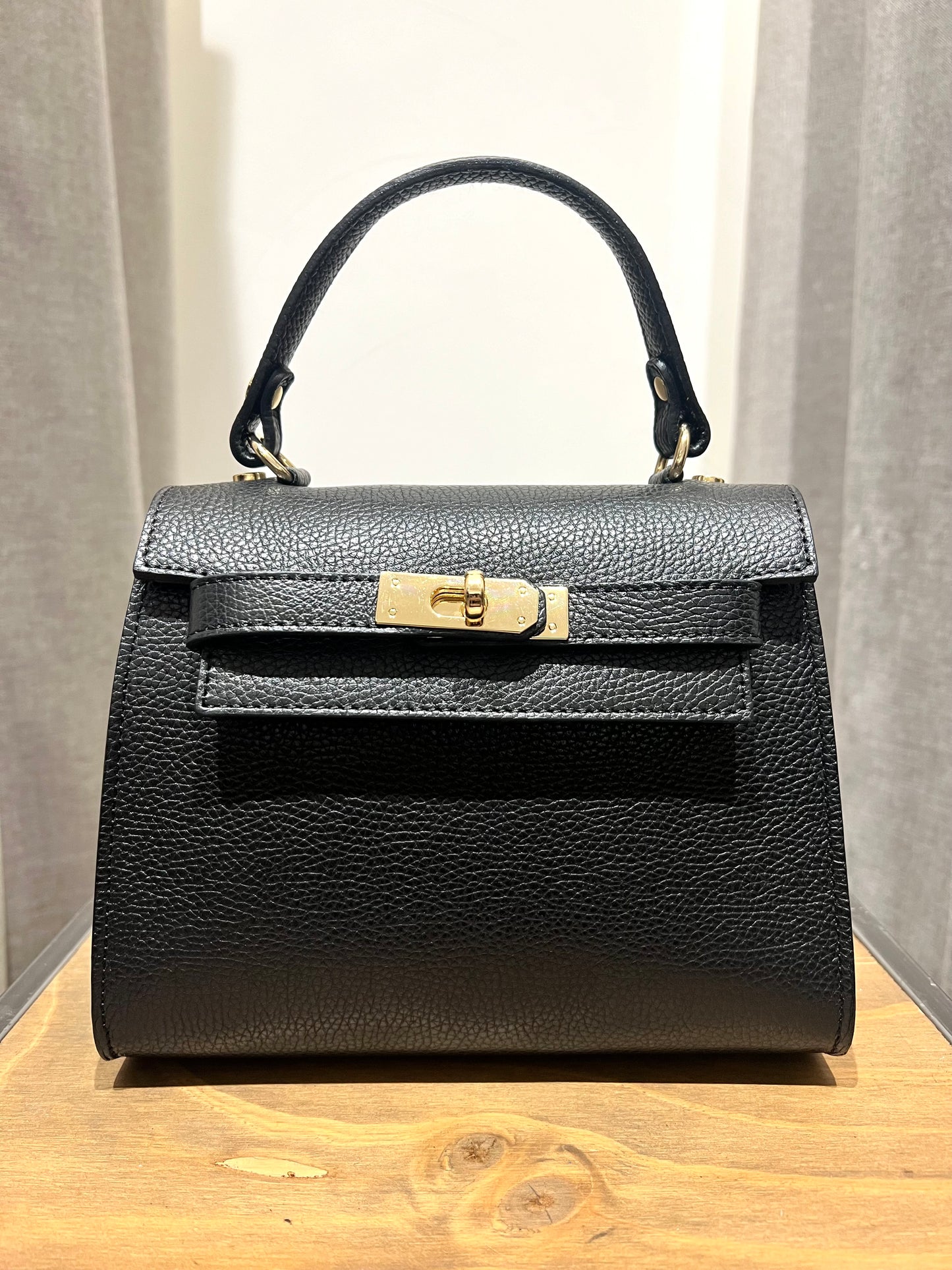 BORSA IN PELLE KELLY SMALL NERO