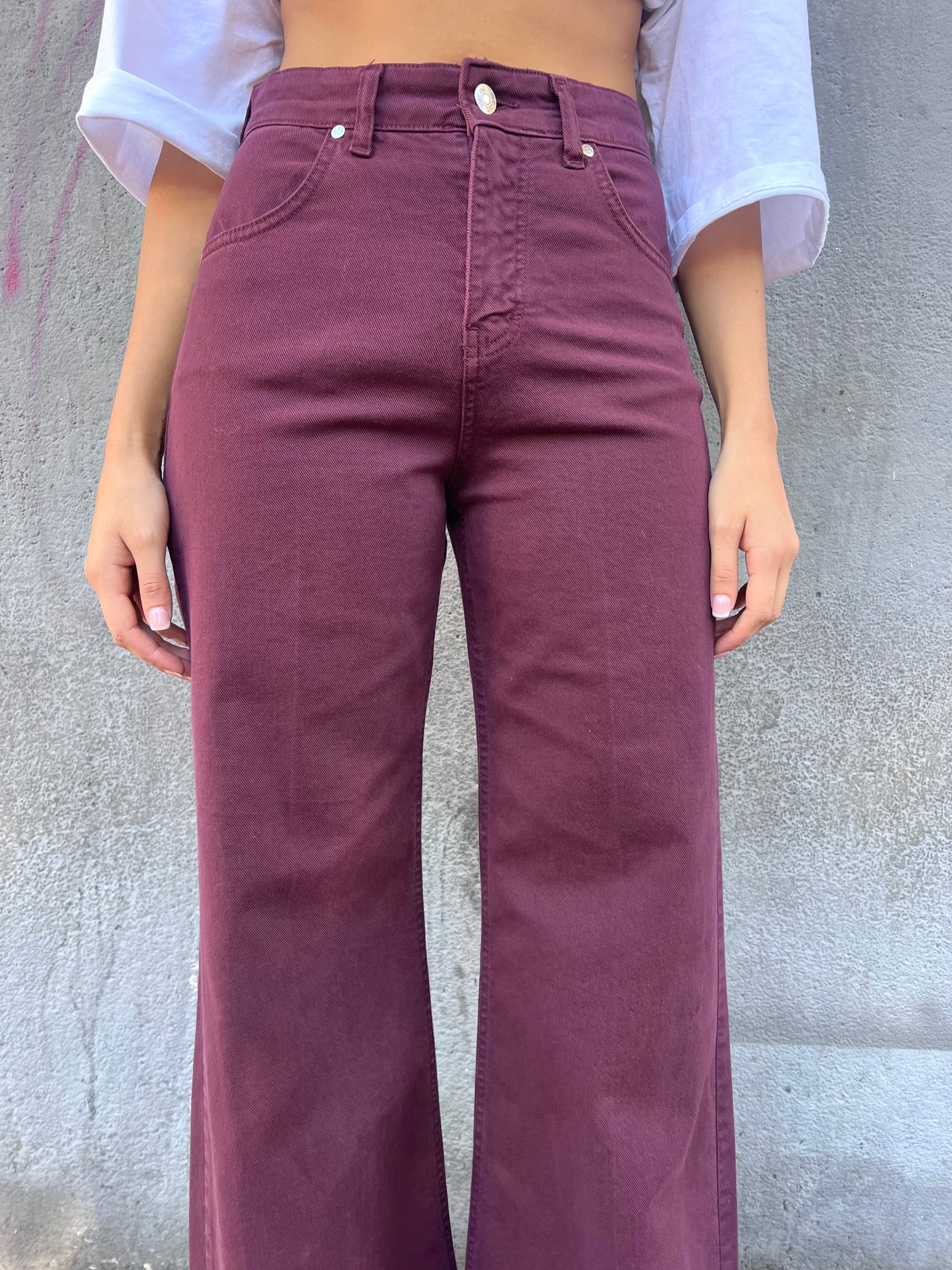 SUSY MIX PANTALONE VITA ALTA PALAZZO BELLA VINO