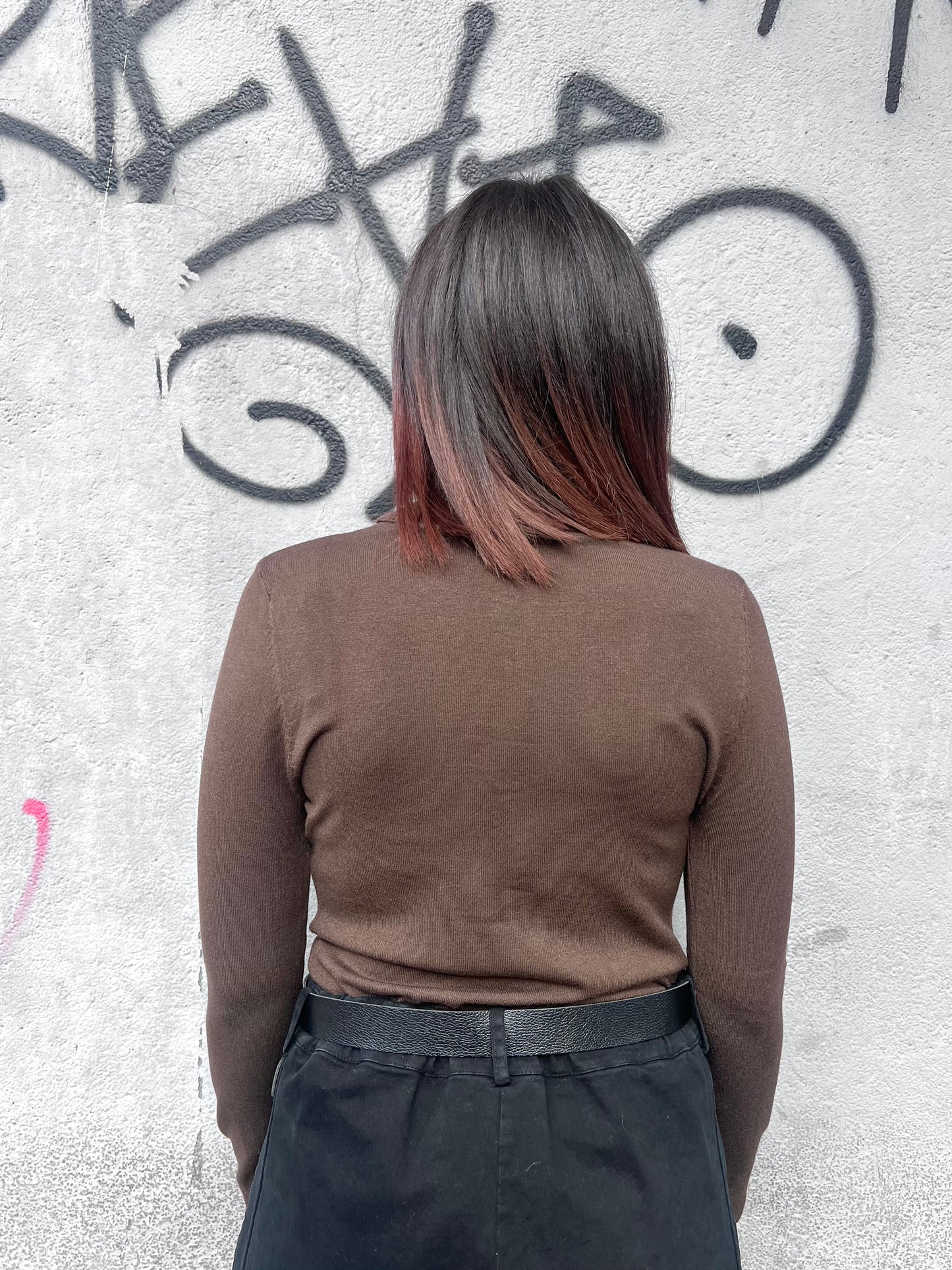 SUSY MIX MAGLIA BASIC COLLO ALTO CRIS MORO