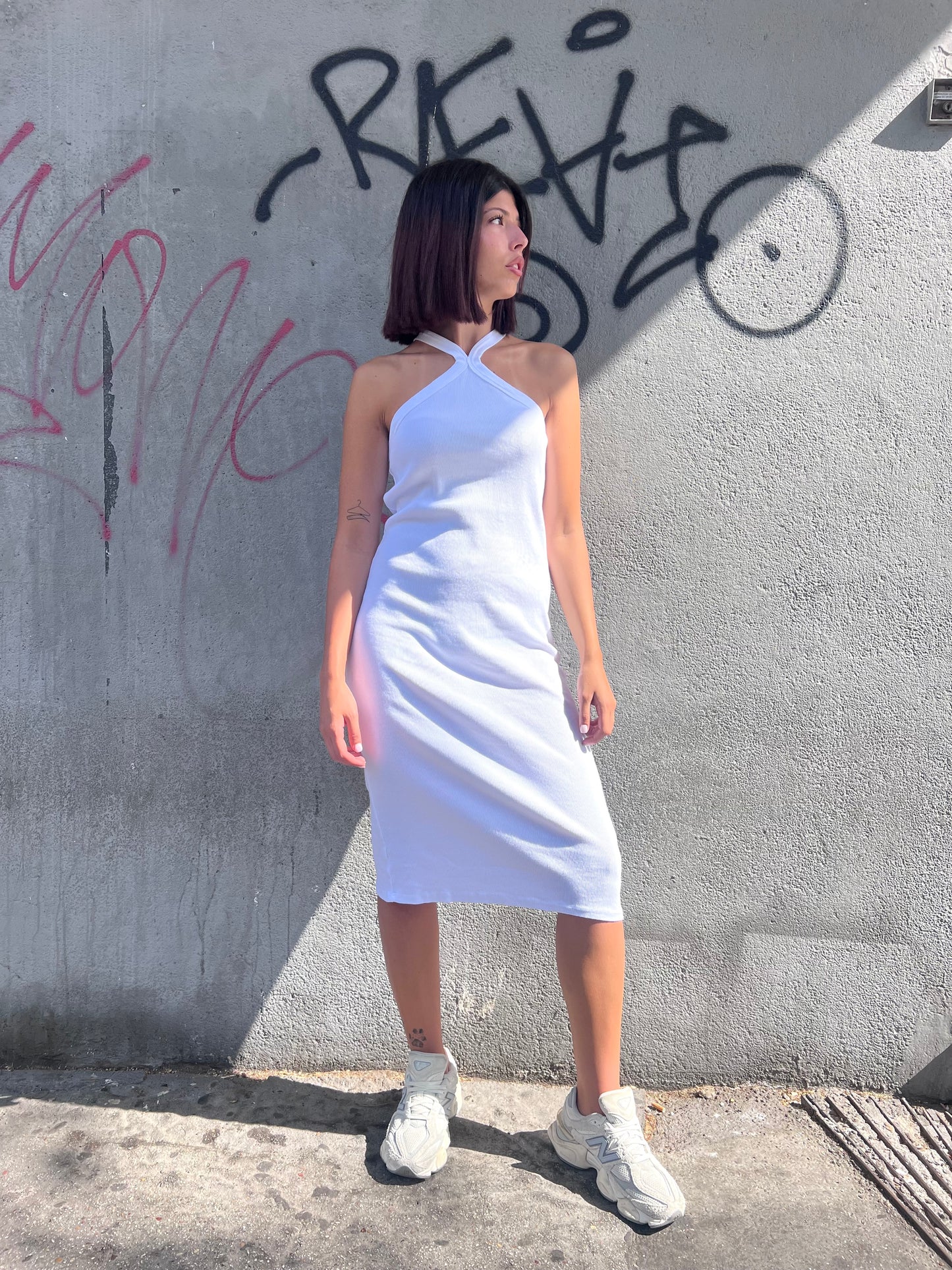 SUSY MIX ABITO MIDI COSTINE SCOLLO INCROCIO MUSA BIANCO