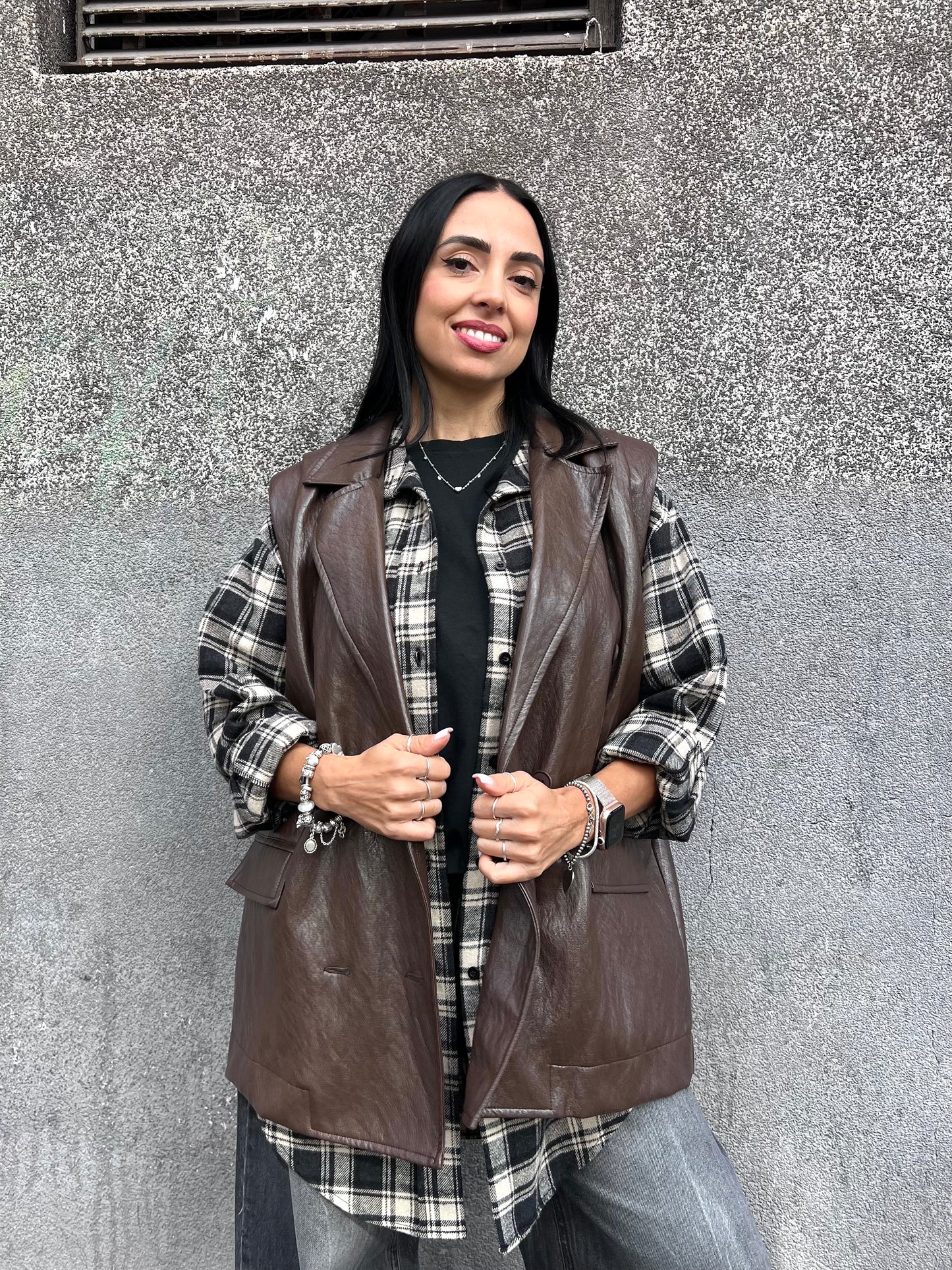 SUSY MIX GILET ECOPELLE VINILE ALESSIA MORO