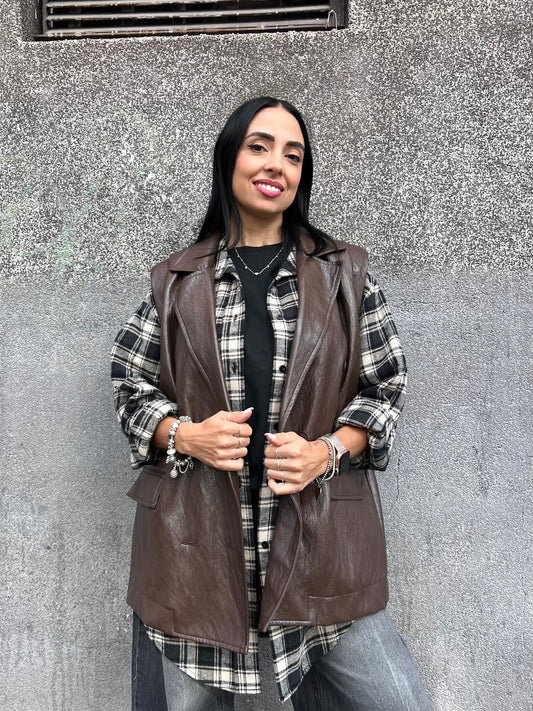 SUSY MIX GILET ECOPELLE VINILE ALESSIA MORO