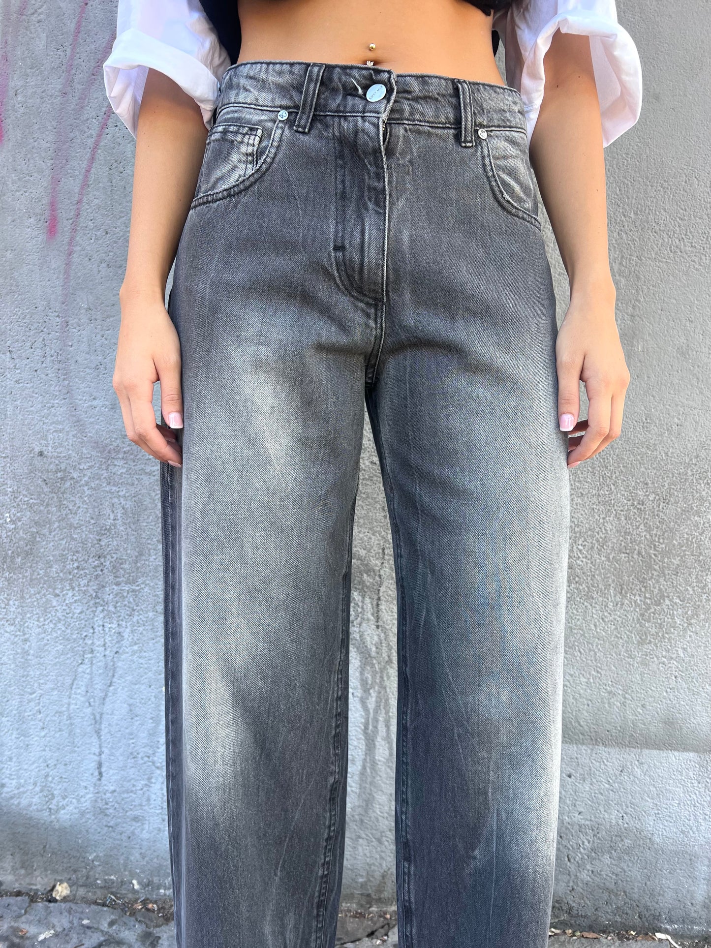 SUSY MIX DENIM VITA REGULAR BARREL SIRIA GRIGIO