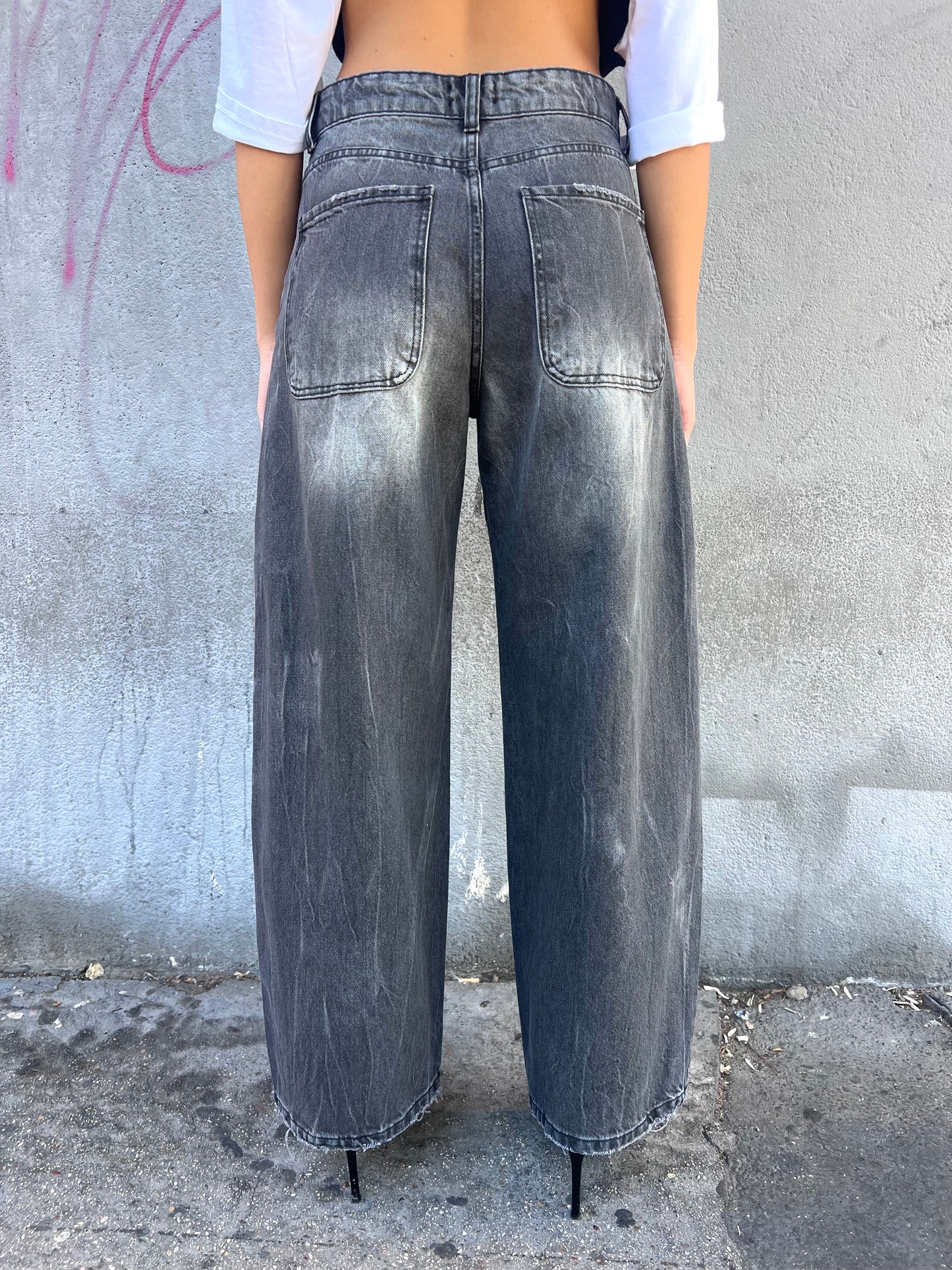 SUSY MIX DENIM VITA REGULAR BARREL SIRIA GRIGIO