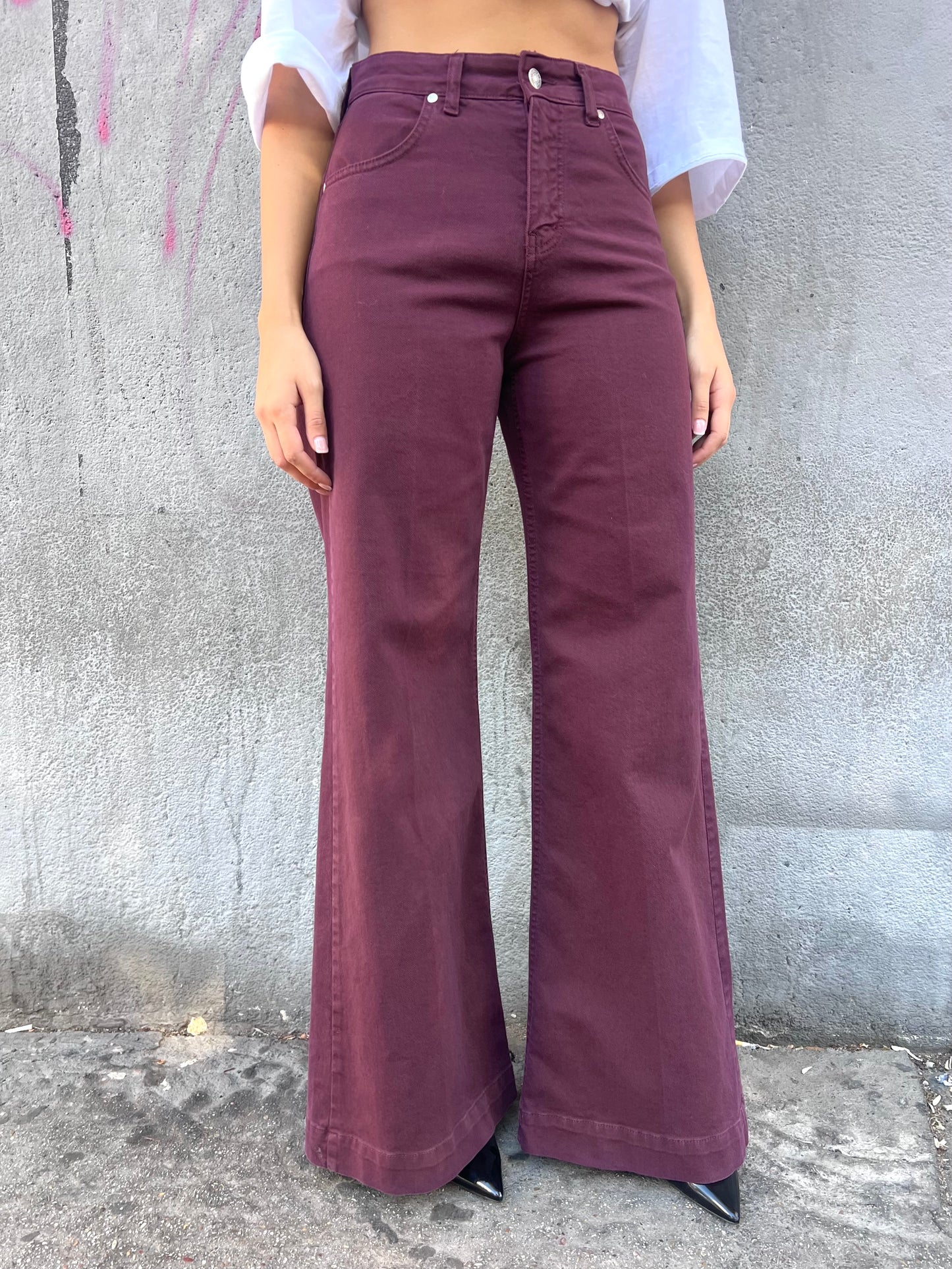 SUSY MIX PANTALONE VITA ALTA PALAZZO BELLA VINO