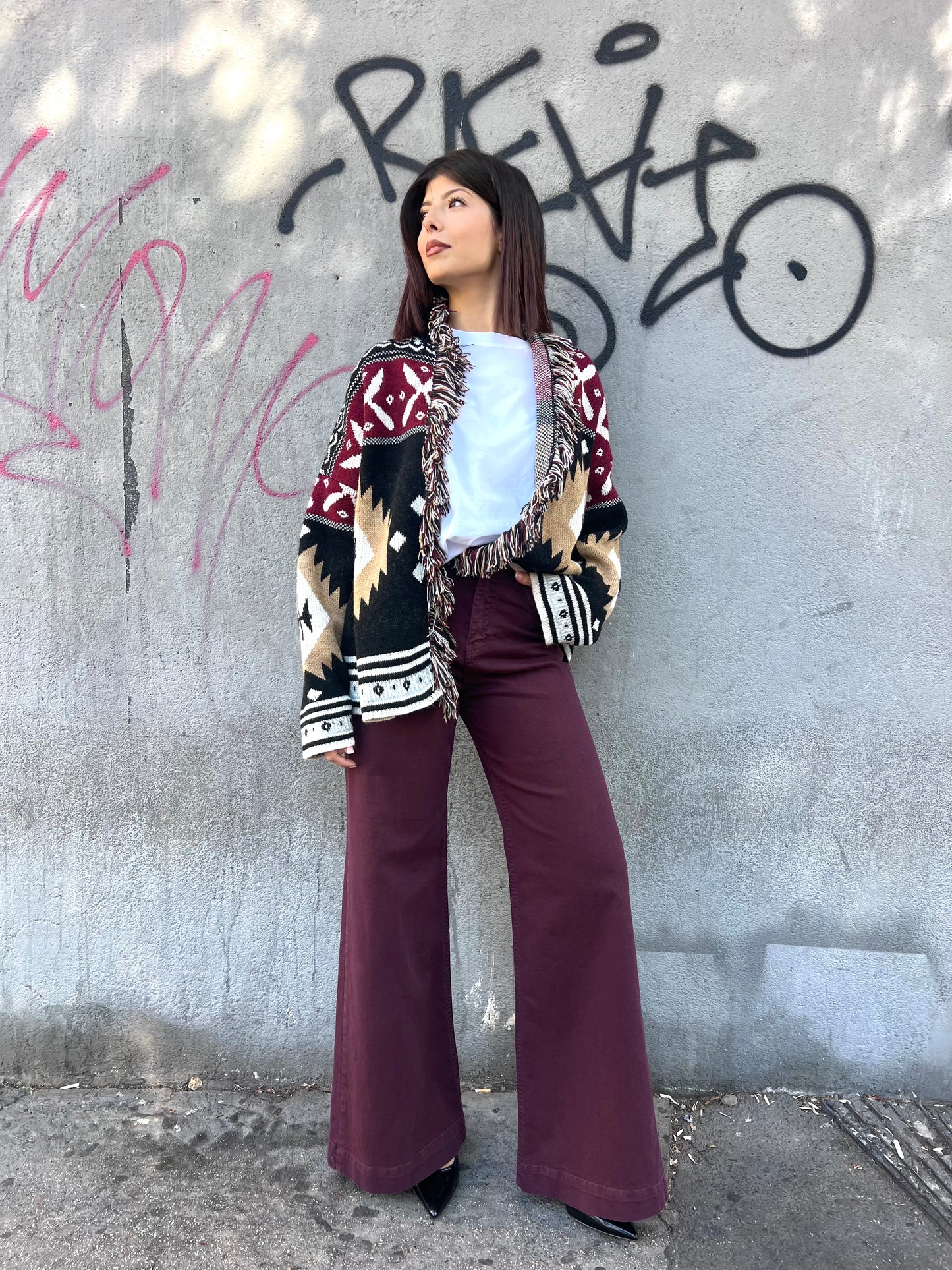 SUSY MIX PANTALONE VITA ALTA PALAZZO BELLA VINO