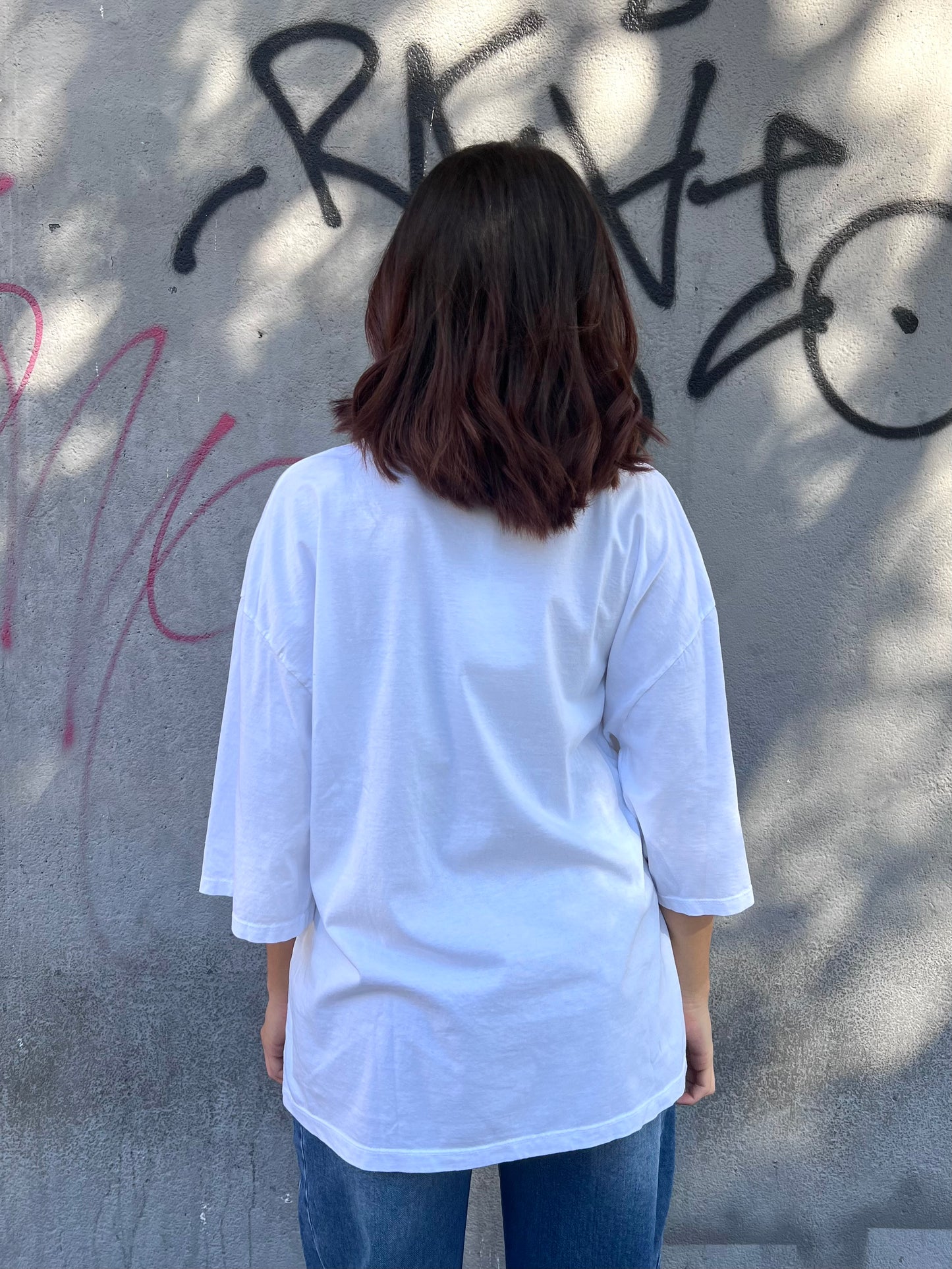 SUSY MIX T-SHIRT OVER M/MANICA FLORA BIANCO