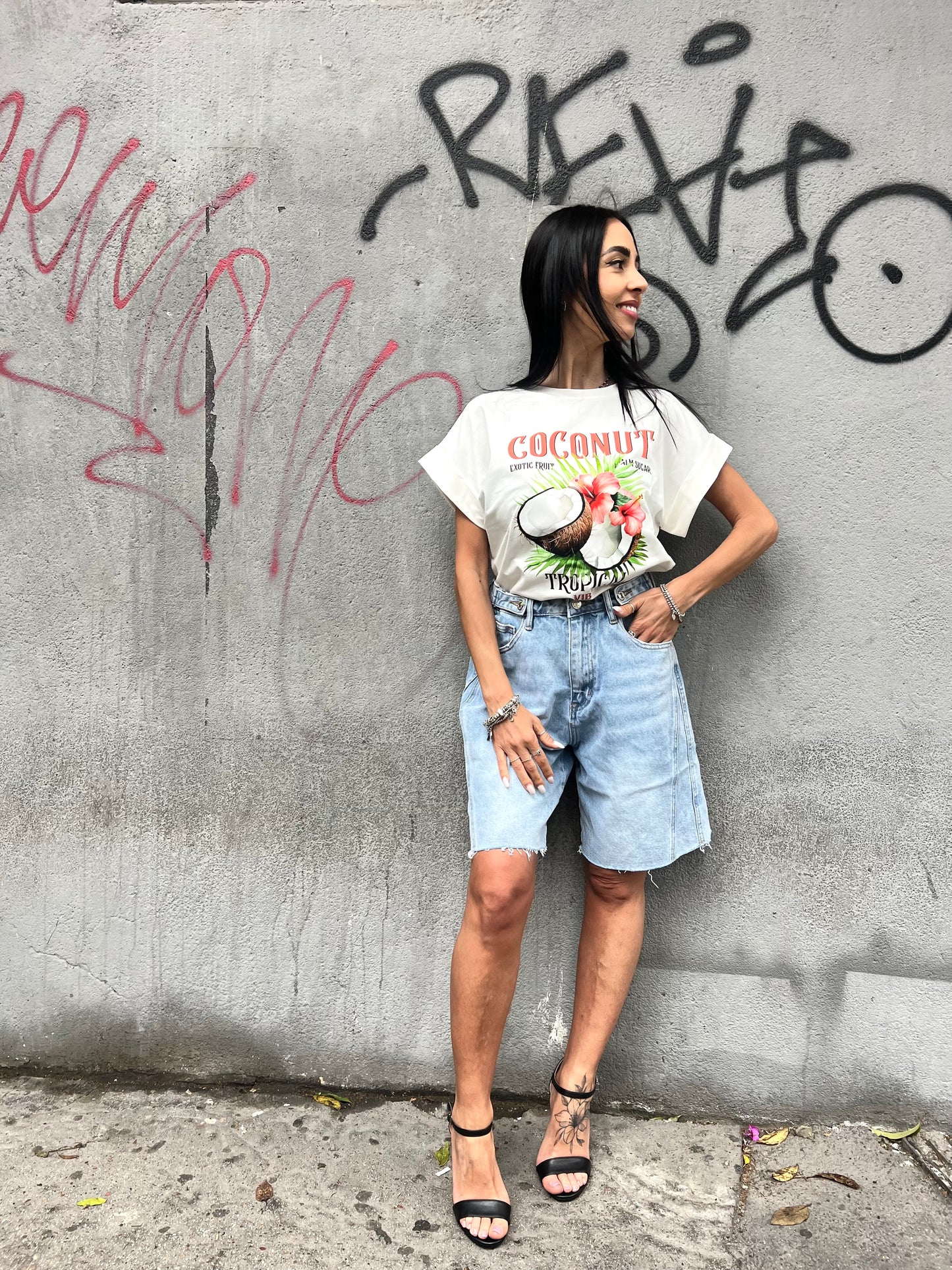 SUSY MIX BERMUDA DENIM SFRANGIATO IRINA LIGHT BLU