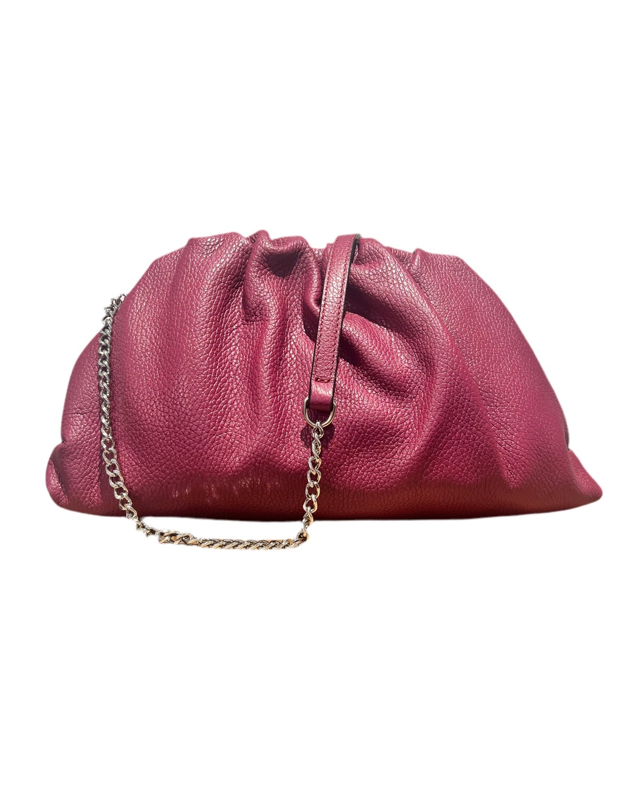 BORSA IN PELLE CON TRACOLLA  POUCH MAGENTA