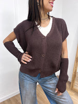 GILET FILO BOTTONI MANICOTTI ADELE MORO SUSY MIX