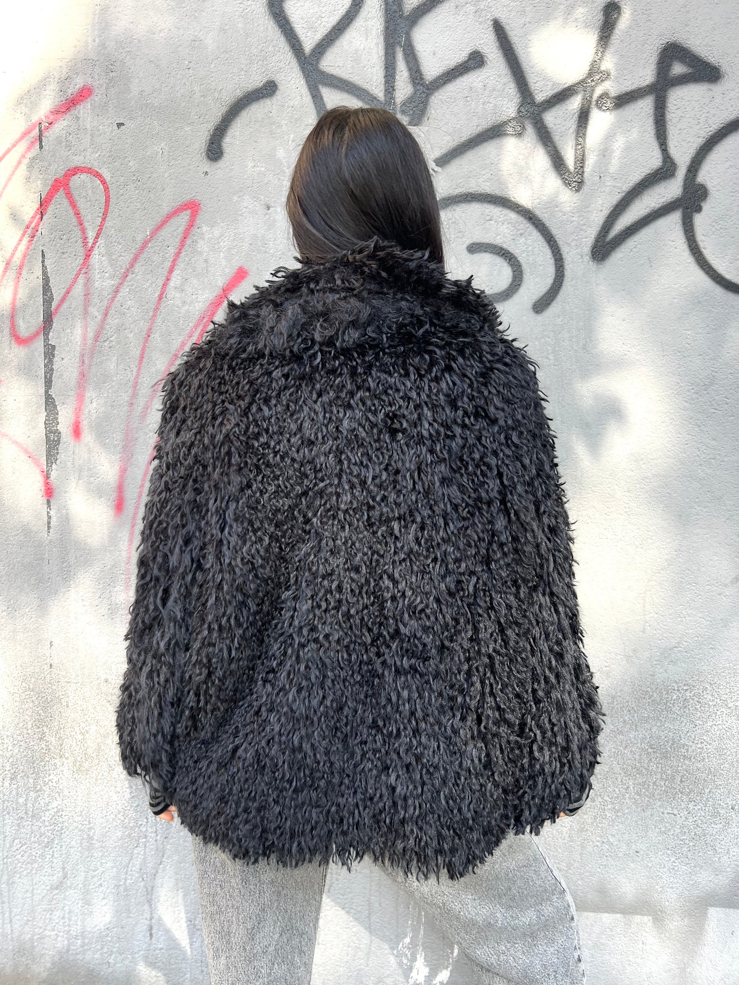 SUSY MIX ECO FUR PELLICCIA COLLETTO MONGOLIA NERO