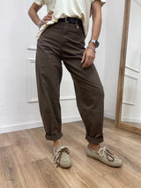 PANTALONE VITA ALTA OVETTO” CUORE” MORO