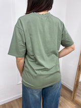 T-SHIRT M/C GIROCOLLO “DARLIN’ ” MILITARE SUSY MIX
