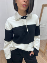 POLO RIGATA M/CAMPANA BOTTONE GIOIELLO NERO SUSY MIX