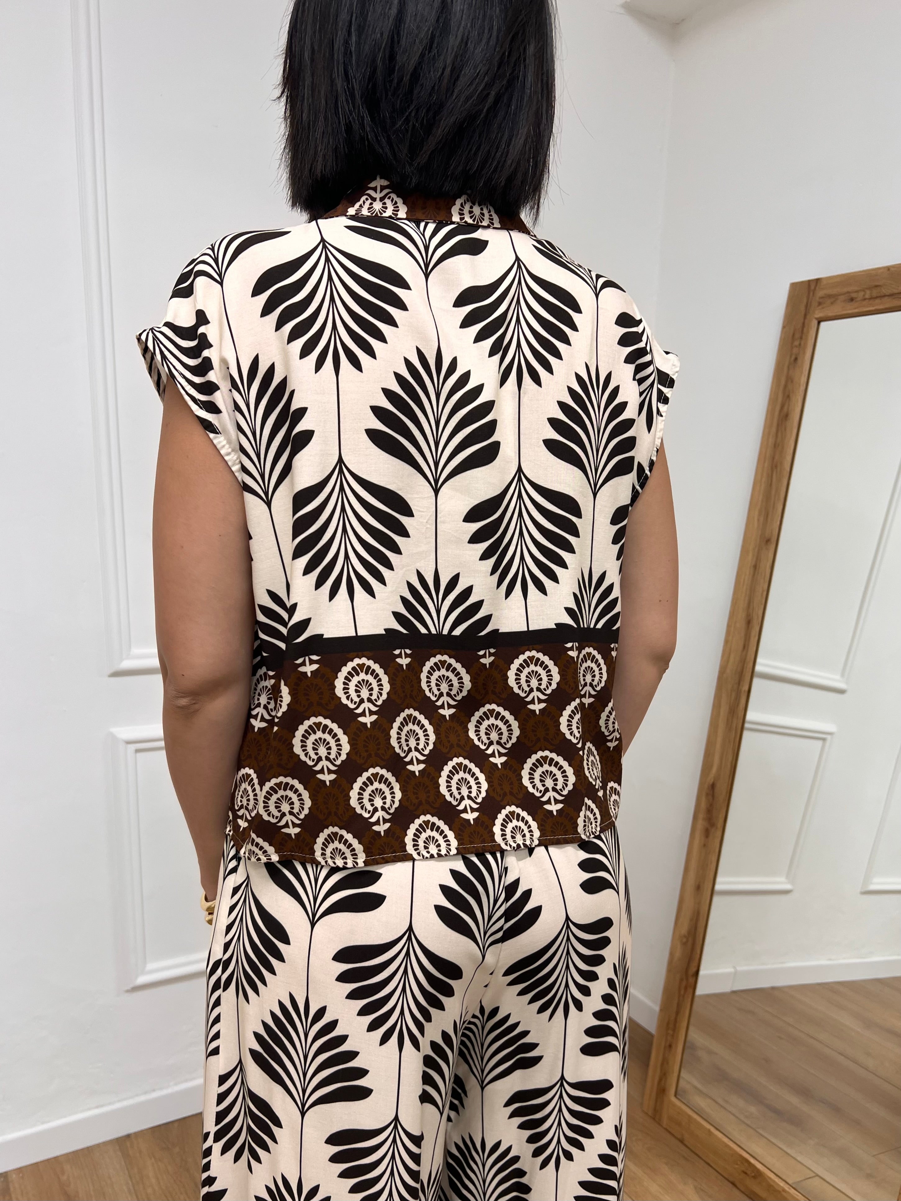 BLUSA SMANICATA BOTTONI FANTASIA MORO SUSY MIX