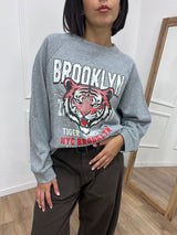 FELPA GIROCOLLO TIGER “BROOKLYN” GRIGIO SUSY MIX