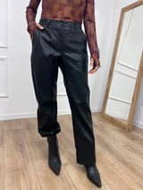 PANTALONE ECOPELLE DRITTO ROXY NERO SUSY MIX