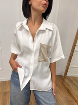 CAMICIA OVER TASTA PAILLETTES CUPRO LATTE SUSY MIX