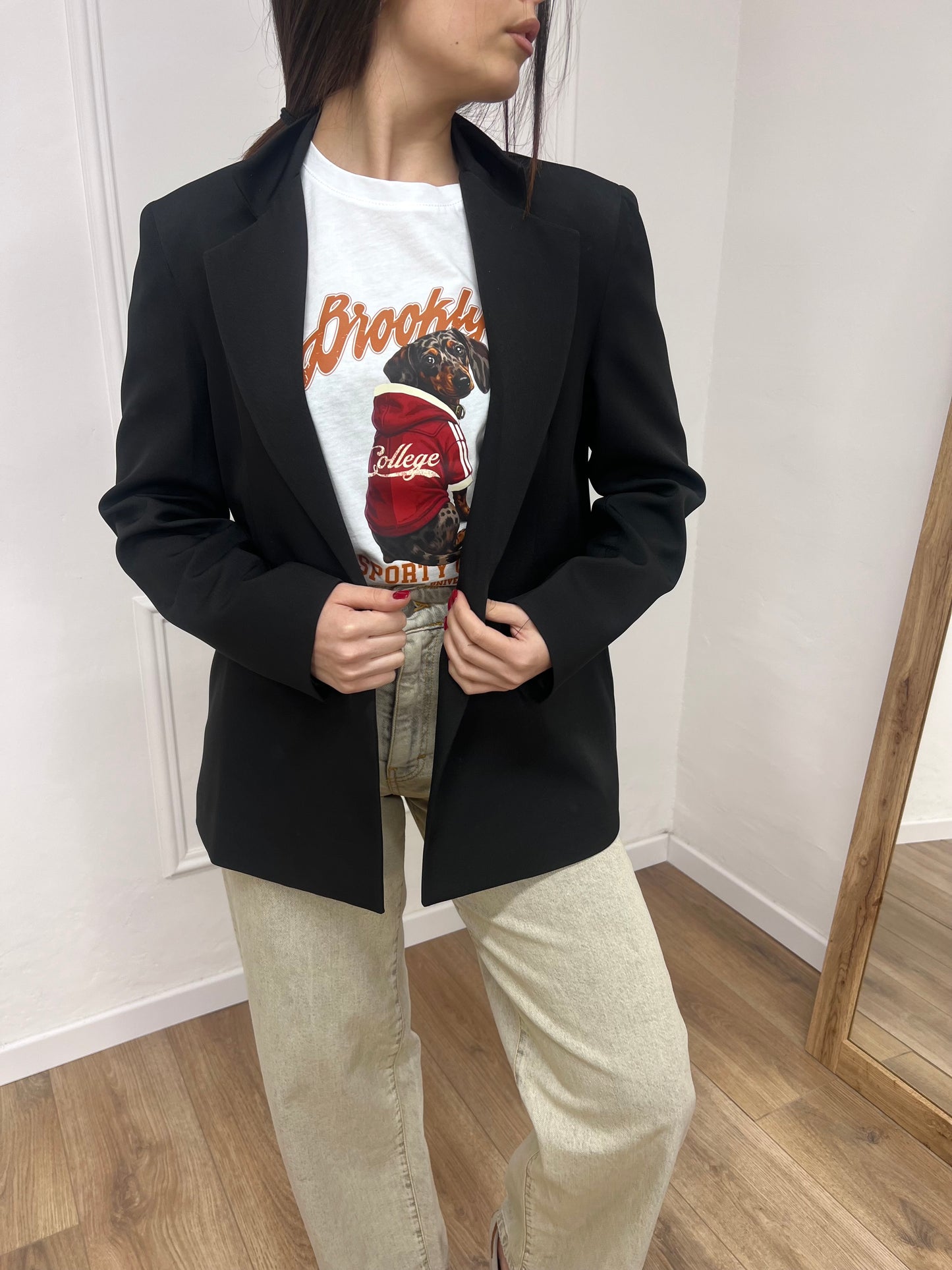 SUSY MIX GIACCA MONOPETTO BASIC UN BOTTONE ARIA NERO