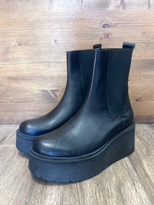 STIVALE BEATLES CON PLATFORM PELLE AFRODITE NERO