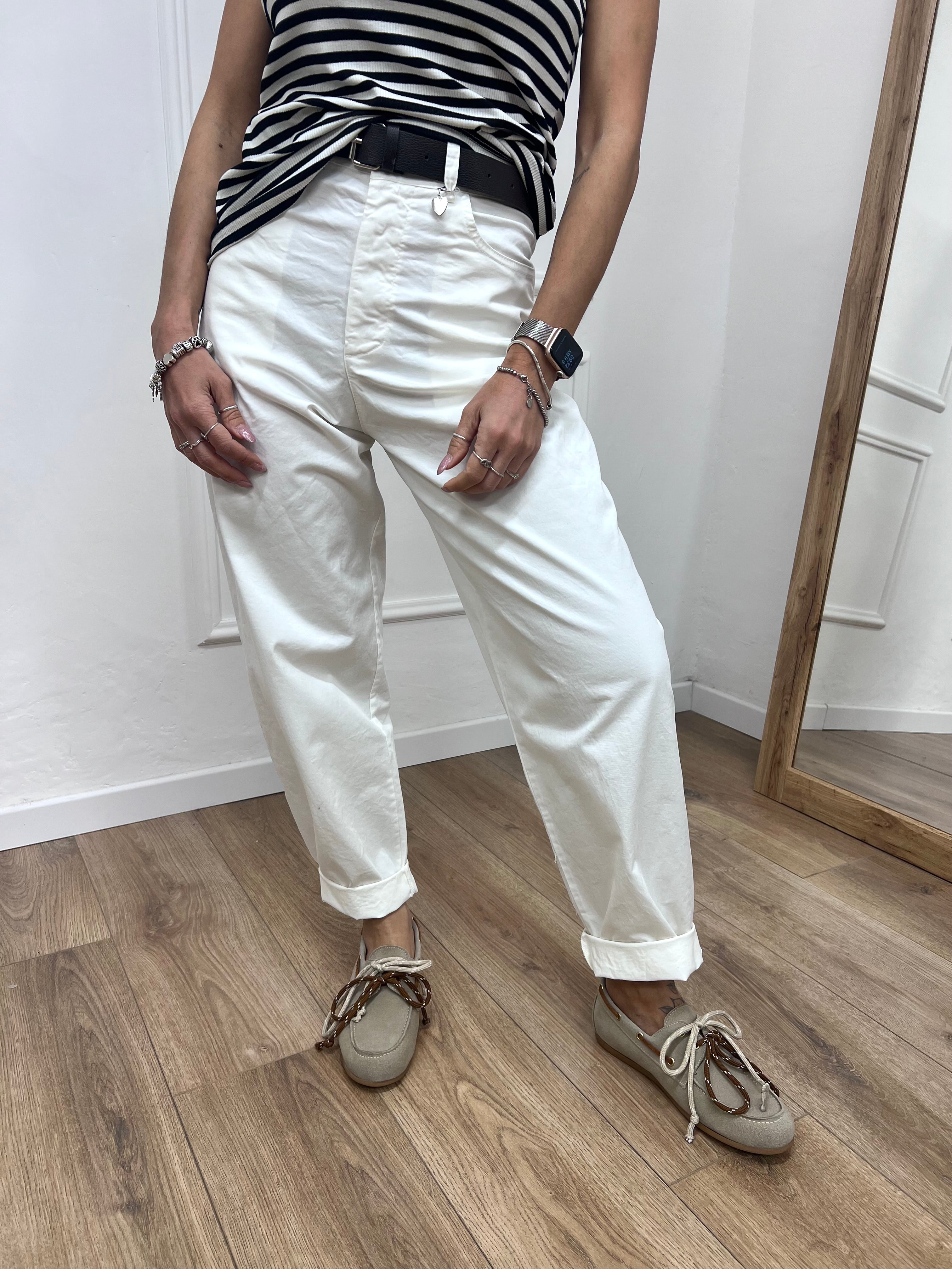 PANTALONE VITA ALTA OVETTO” CUORE” LATTE SUSY MIX