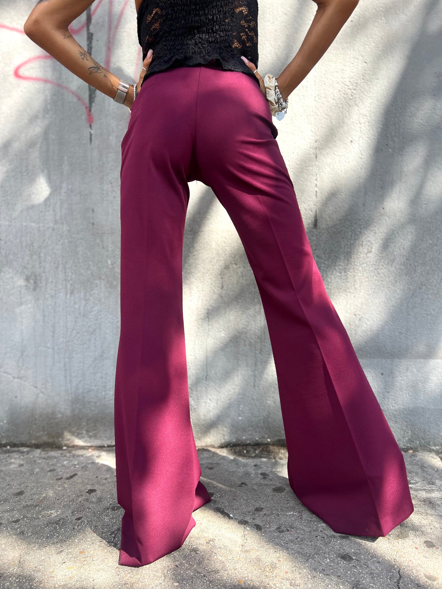 PANTALONE VITA ALTA ZAMPA DEIAMIRA VINO