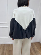 FELPA BOMBER ARRICCIATO CHEVRON LATTE SARA SUSY MIX