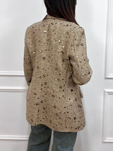 GIACCA MONOPETTO PAILLETTES BEIGE SUSY MIX
