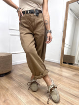 PANTALONE COTONE BALLON  STELLINA TABACCO SUSY MIX