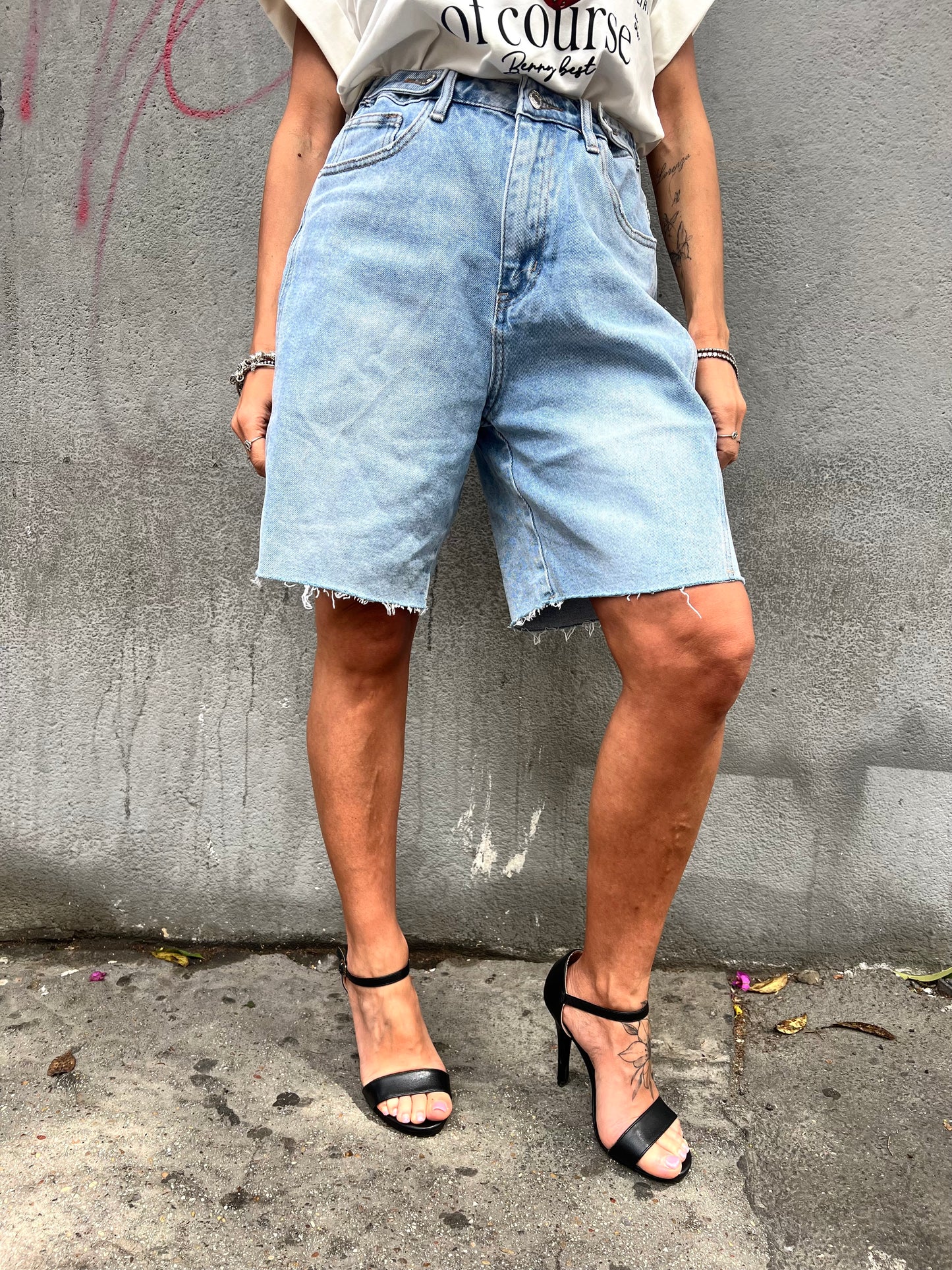 SUSY MIX BERMUDA DENIM SFRANGIATO IRINA LIGHT BLU