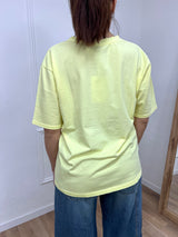T-SHIRT M/C GIROCOLLO “DARLING” GIALLO SUSY MIX