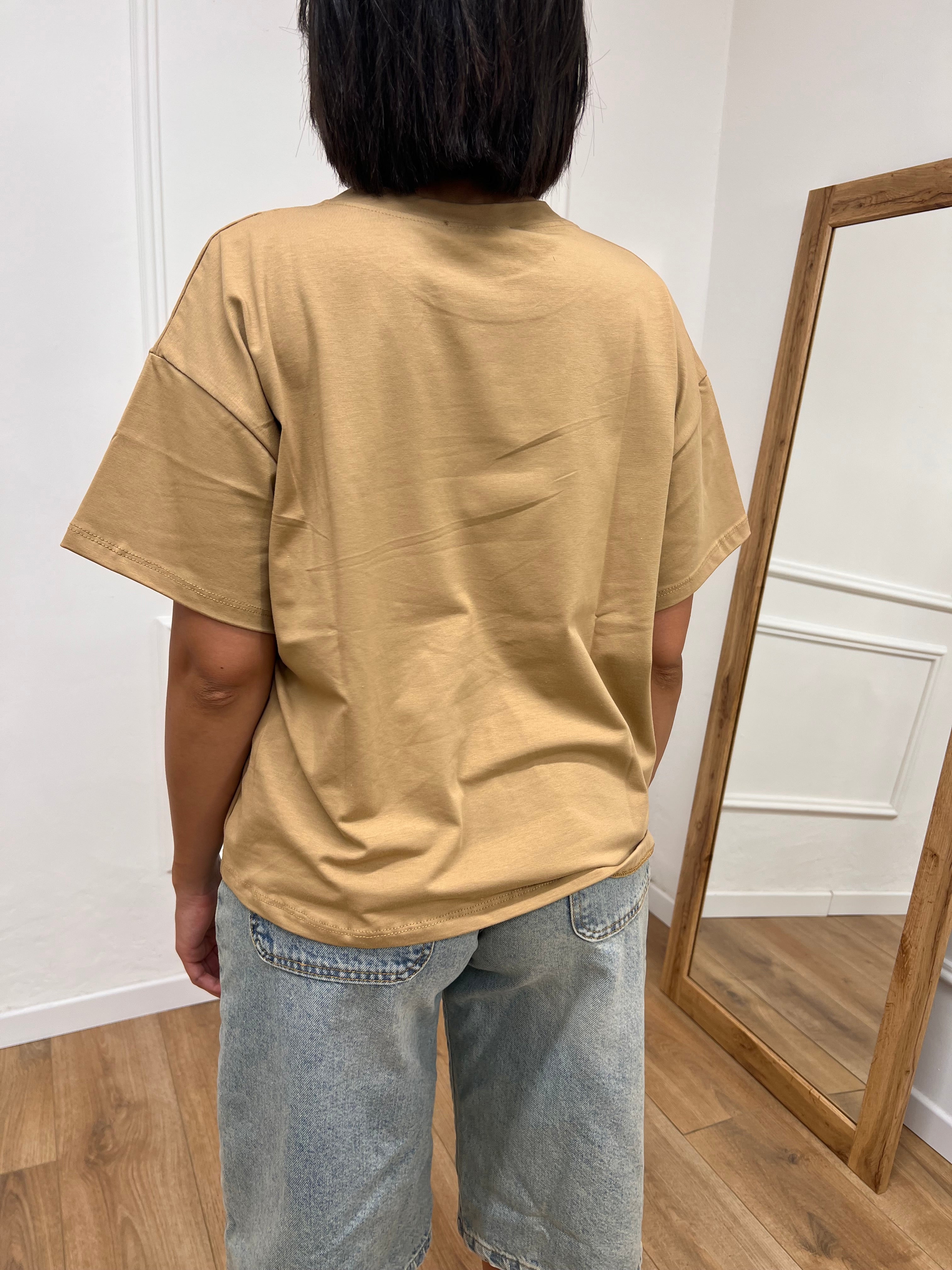 T-SHIRT M/C GIROCOLLO ST. TROPEZ BISCOTTO MOTEL