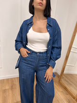 CAMICIA OVER DENIM CHAMBRAY ZERA BLU