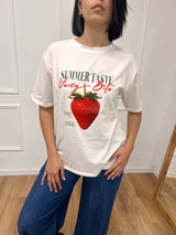 T-SHIRT GIRO M/C STAMPA FRAGOLA LATTE SUSY MIX