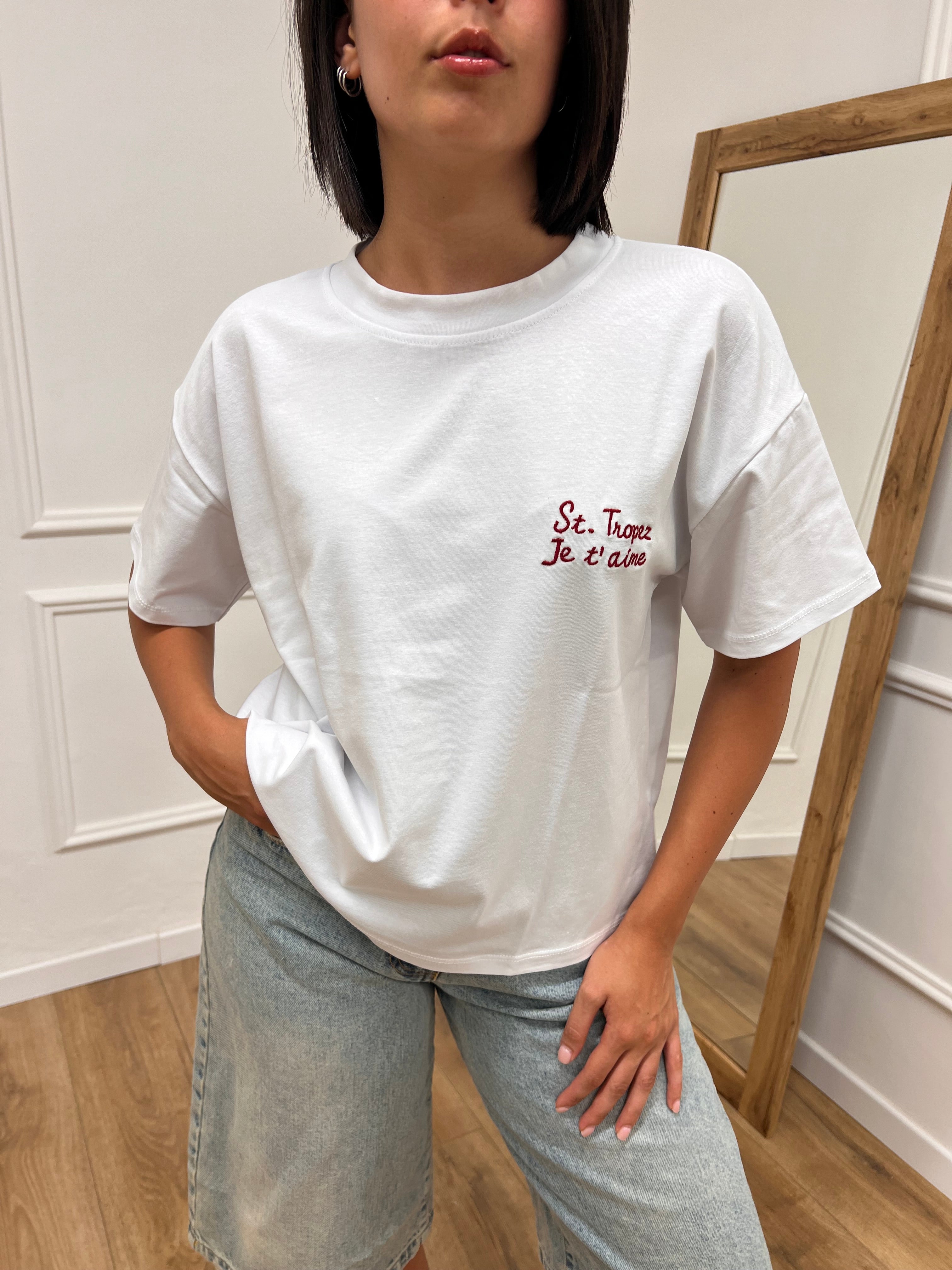 T-SHIRT M/C GIROCOLLO ST. TROPEZ BIANCO MOTEL